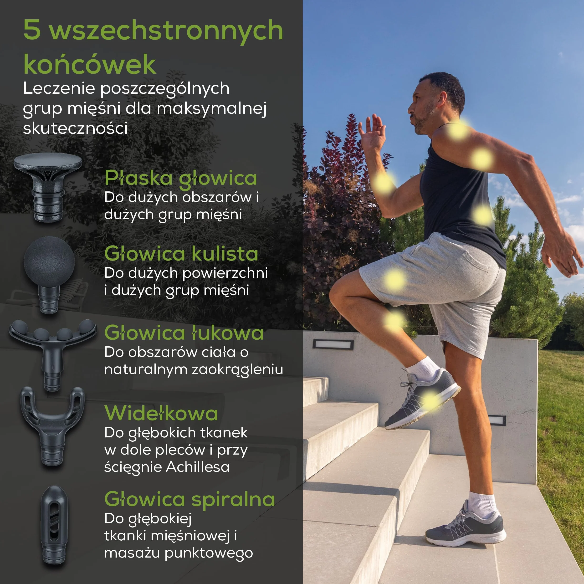 Beurer PowerReload pistolet do masażu z 5 nasadkami, 5 poziomami intensywności, cichy