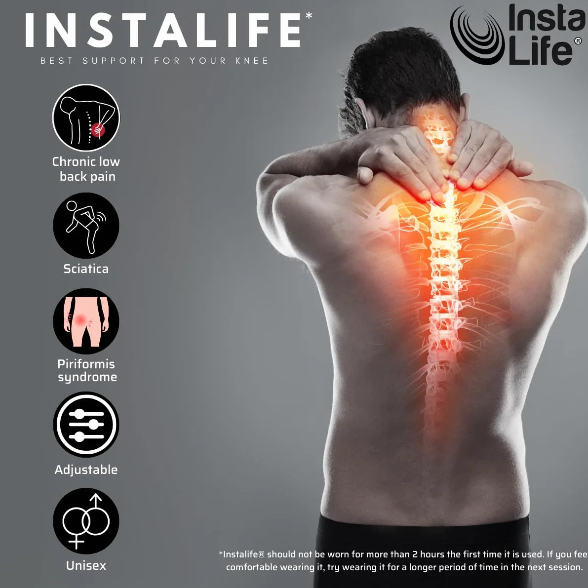INSTA LIFE INSTALIFE, system akupresury łagodzący ból stawów, łagodzi ból pleców za pomocą akupresury, ergonomiczny, ból krzyża, rwa kulszowa, ból kolan, 2 sztuki
