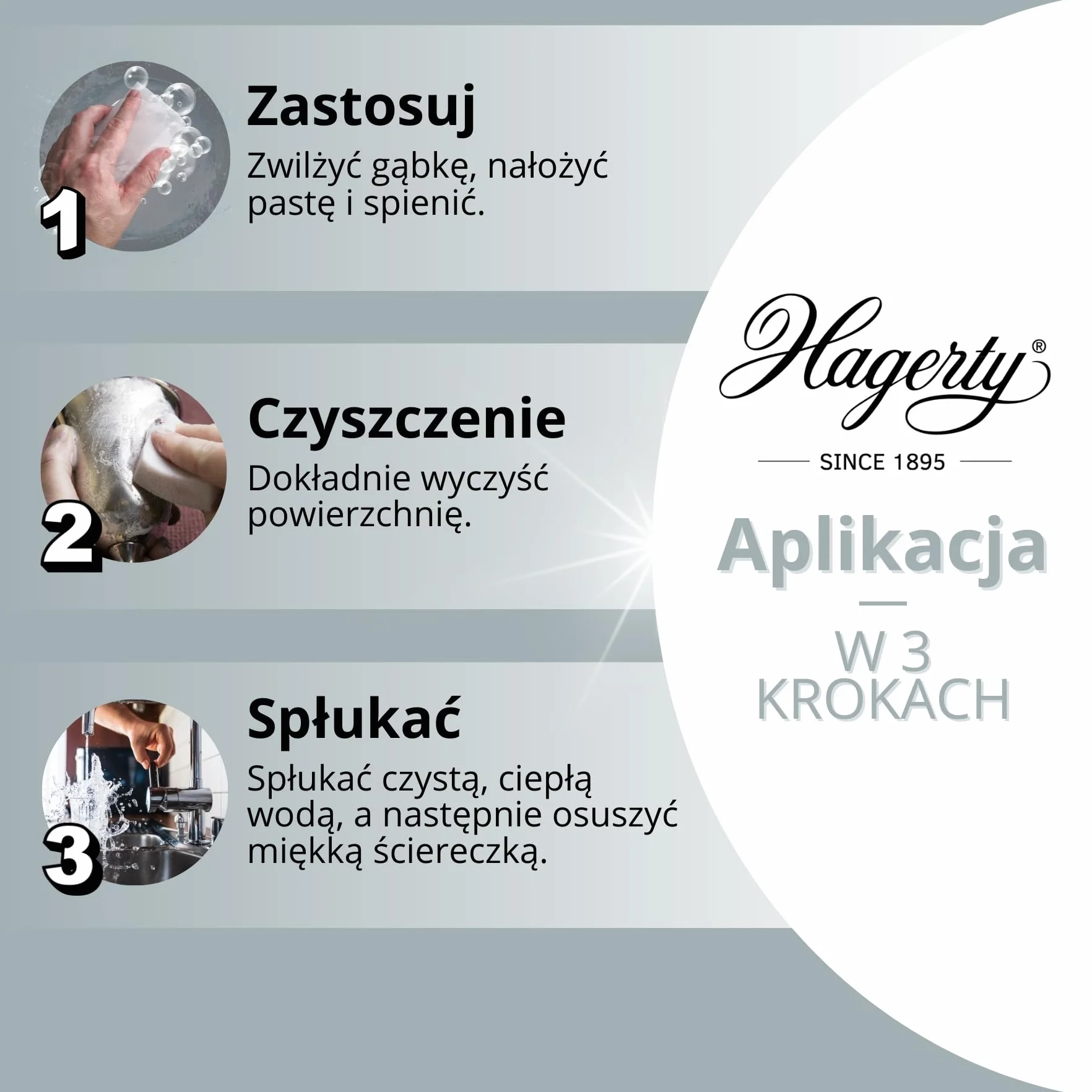 Hagerty Silver Foam Pianka do czyszczenia srebra 185g I Skuteczna pianka do pielęgnacji srebra posrebrzanego metalu cyny stali nierdzewnej chromowanej I Pasta do srebra przywracająca połysk I z gąbką
