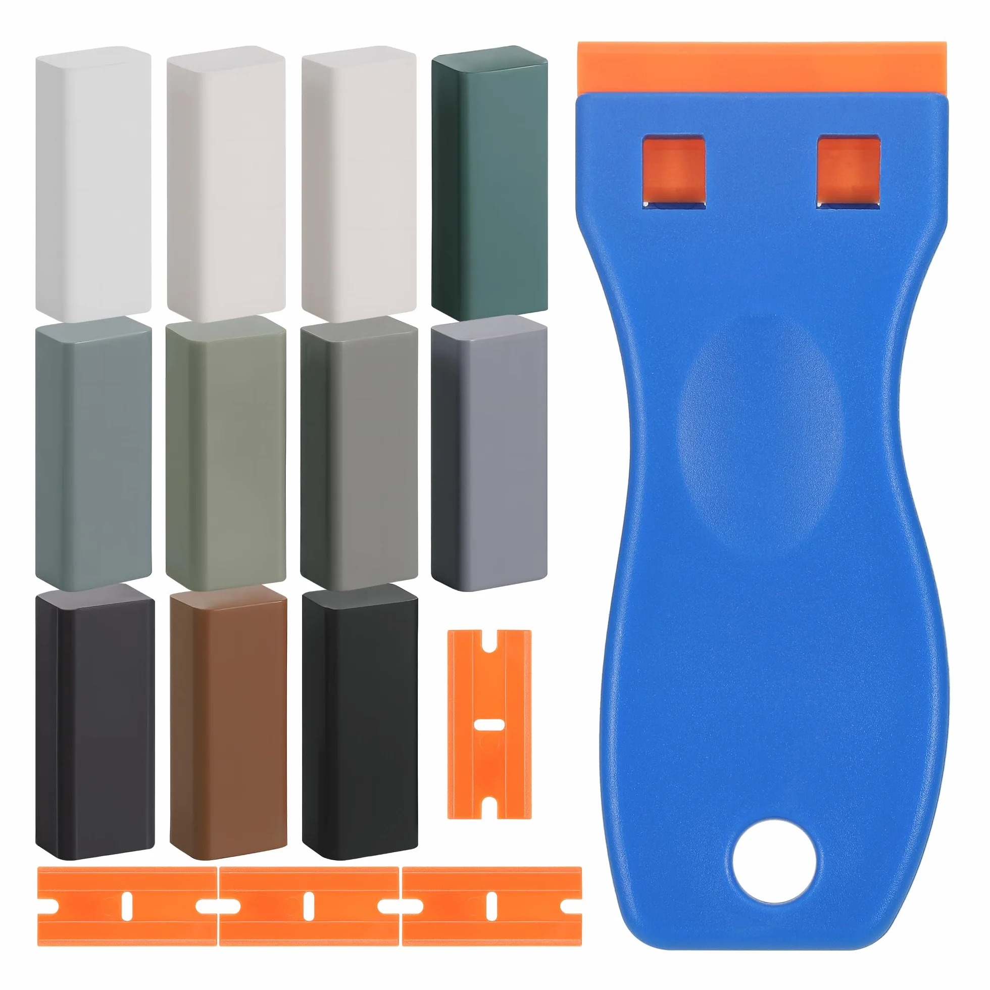 17pcs Wosk Repair Wosk, High Hardness Wood Kit, Repair scratch Parkiet z łopatką, zestaw naprawczy na gorąco do naprawy podłóg laminowanych do podłóg parkietowych zadrapania mebli (szary)