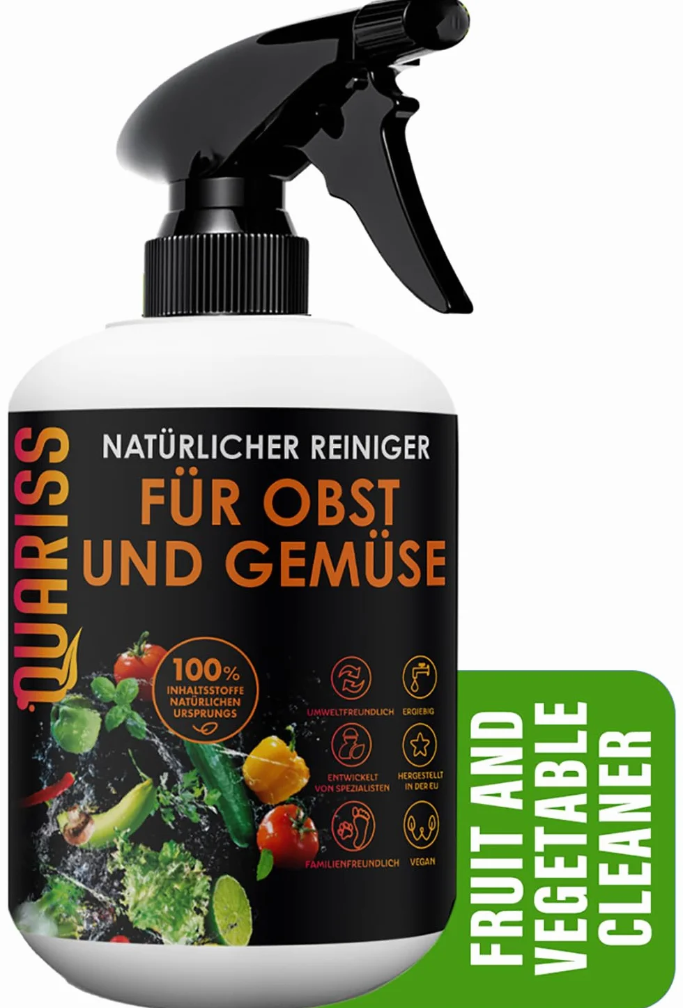 Natural Fruit and Vegetable Cleaner - Vegan Vegetable Cleaner Fruit Cleaner - Usuwa kurz woskowy i inne zanieczyszczenia - 500ml