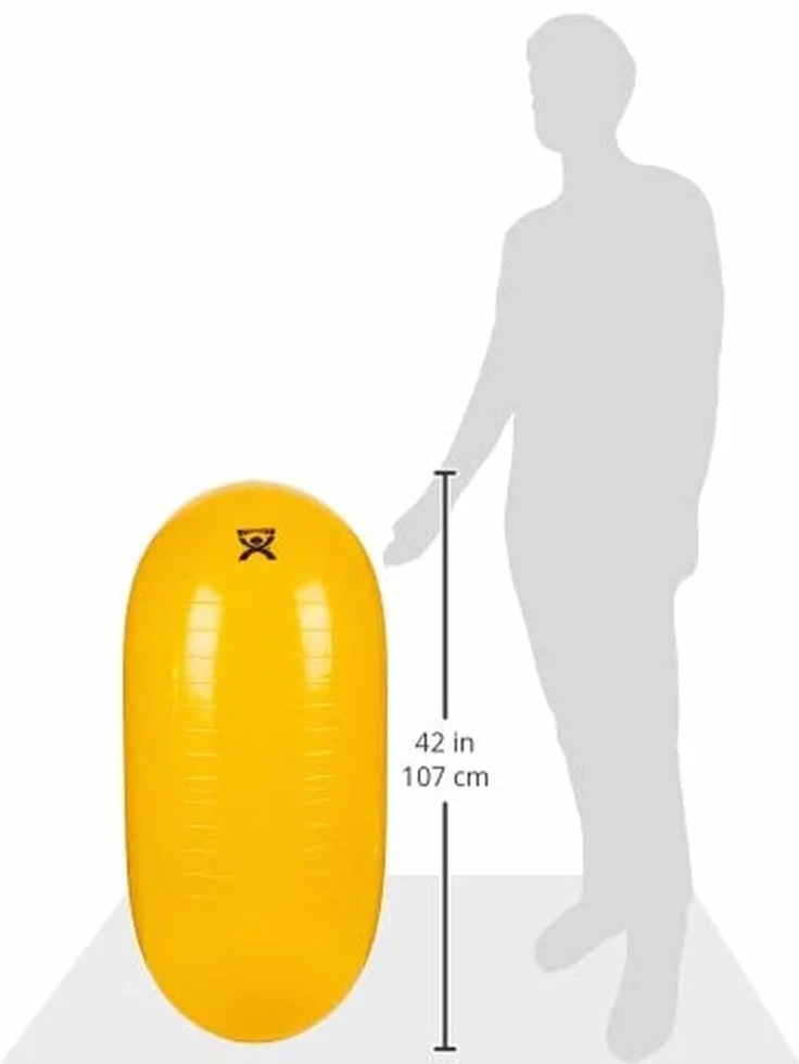 CanDo Rolka do ćwiczeń/kula motoryczna/piłka fitness w kształcie tabletek - kulka do tabletek CanDo - żółta, 40 cm x 90 cm