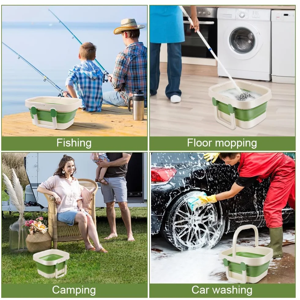 AUYAO Składana wanna do stóp wanna do stóp spa kąpiel stóp umywalka do kąpieli stóp z uchwytem do przenoszenia miska do pedicure wiadro do kąpieli stóp plastikowa wanna do kąpieli z masażerem Acupoint