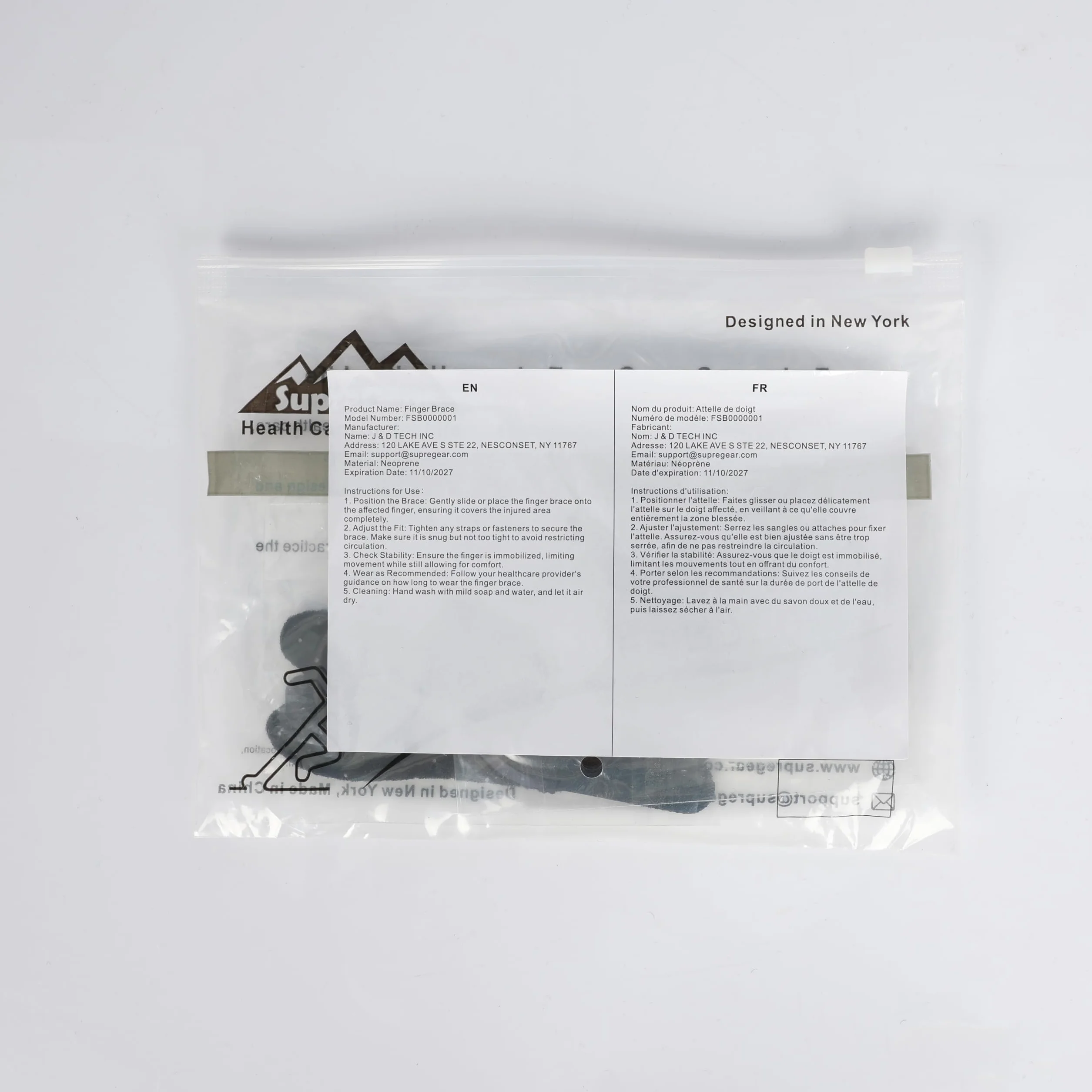 Supregear Szkice na Palce 2-Pack Uniwersalnych Wyprostowujących Palce Wsparcie Czarny