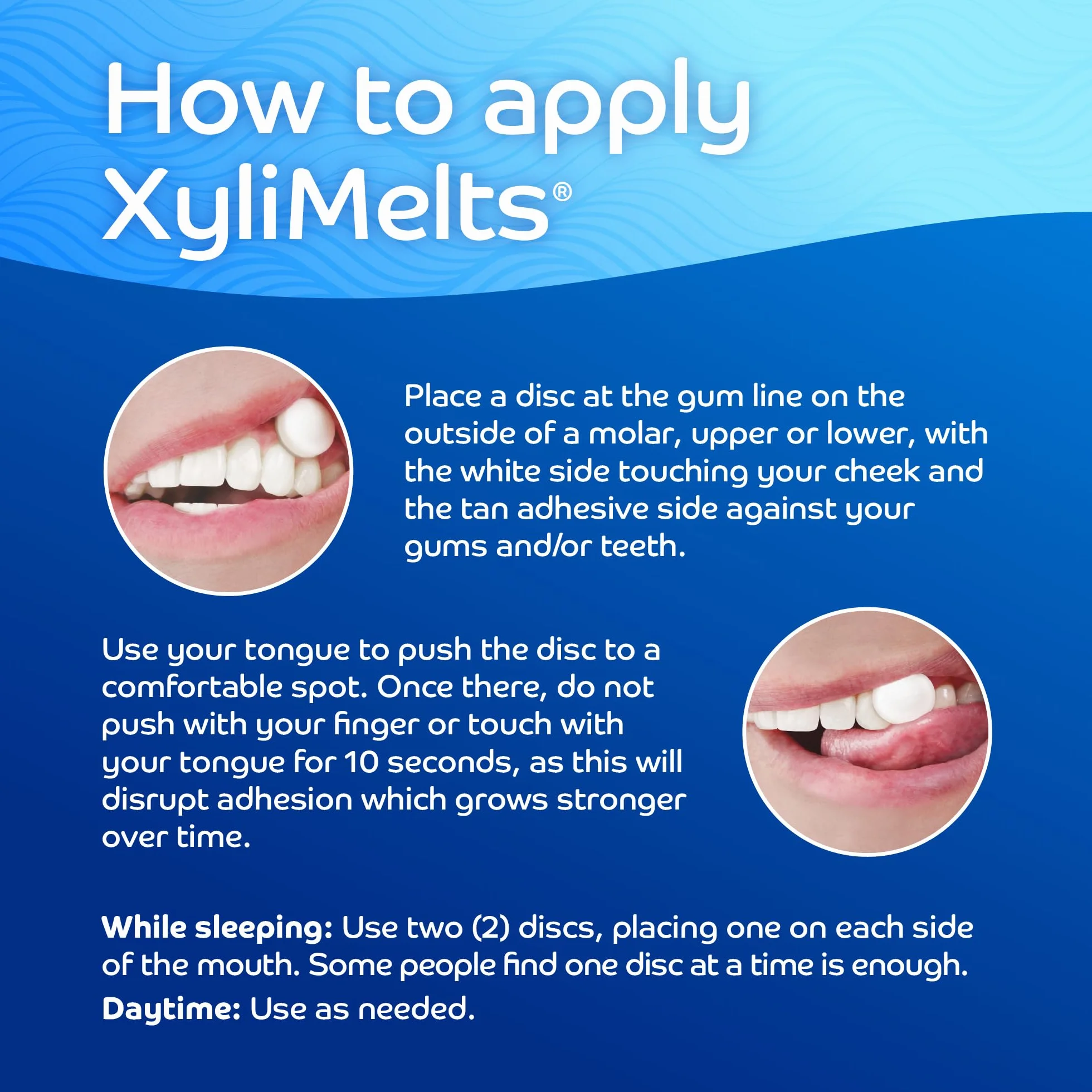 Xylimelts : Suche usta 40 tabletek przylegających do ciała ze słodką miętą | Łagodzi suchość w jamie ustnej w dzień i w nocy | Działanie do 8 godzin | Bez cukru, ksylitolu | dyskretny i naturalny |