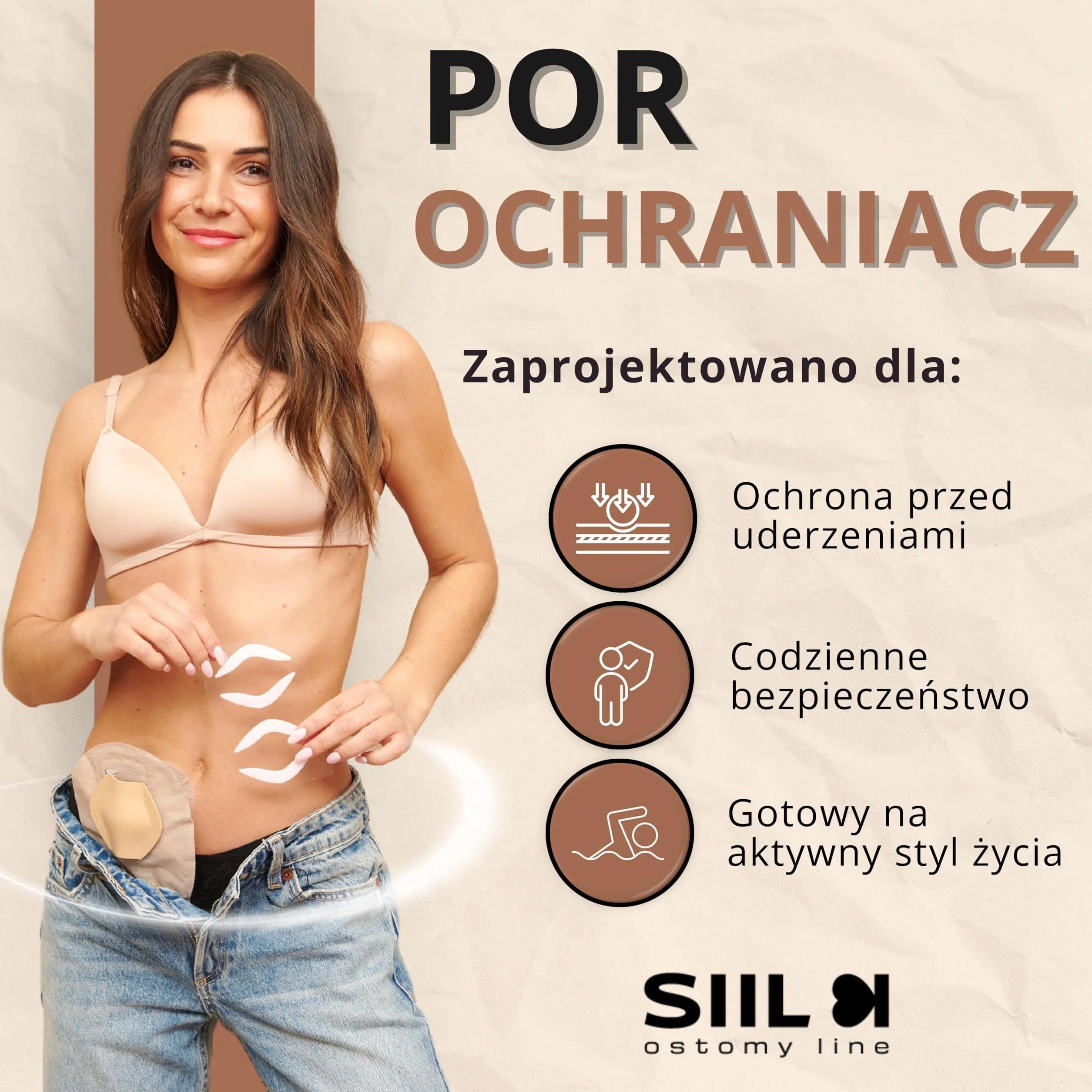 Osłona Stomijna Stoma Protector Pokrowiec na Stomię do worków kolostomijnych