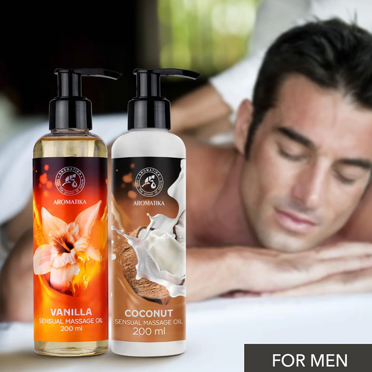 Sensual Vanilla & Coconut Massage Blend 2×200 ml – Edible & Kissable – Almond & Grapeseed Base – Aromatherapy Body Care – Relax