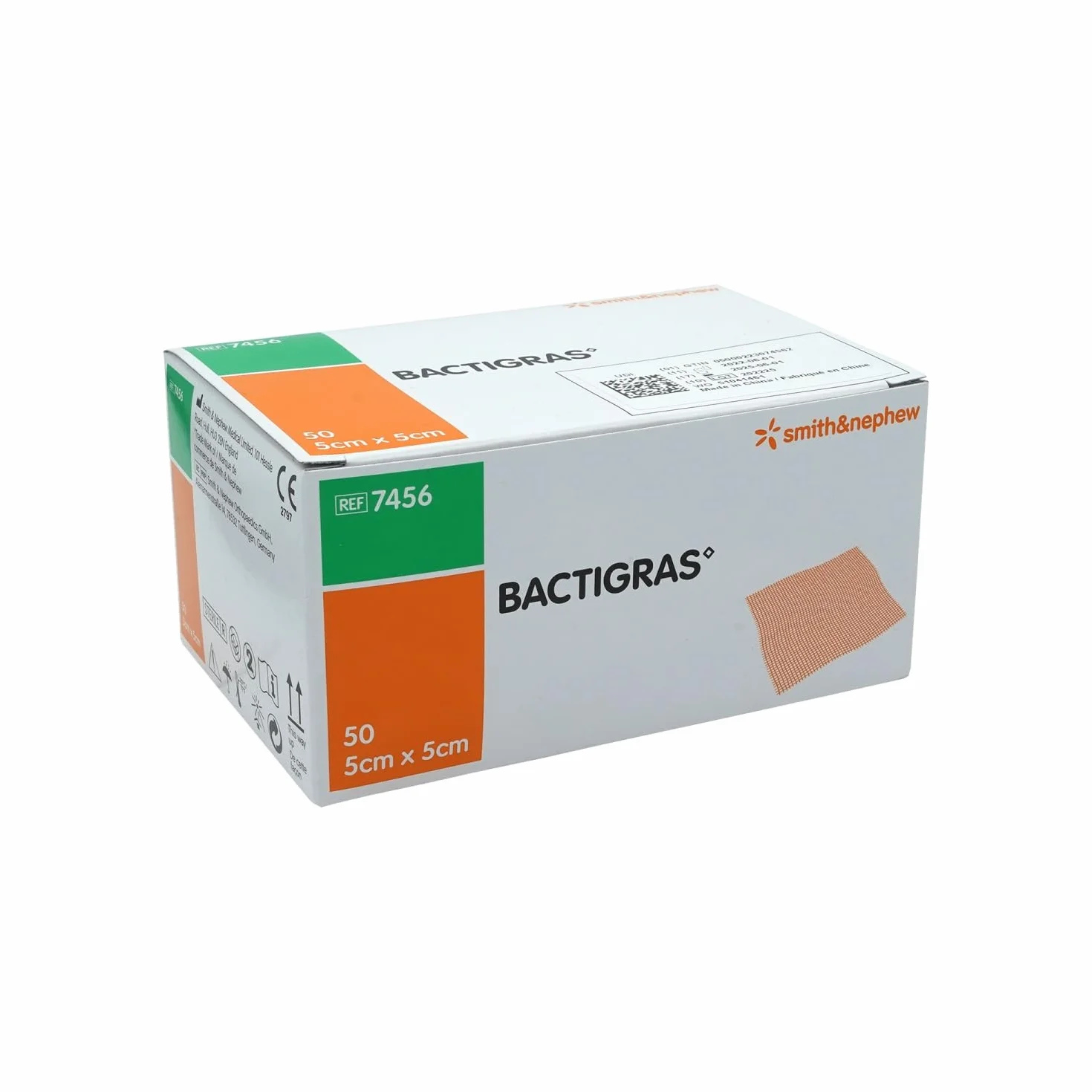 Smith & Nephew Bactigras Opakowanie 50 plastrów Tulle Gras 5 x 5 cm