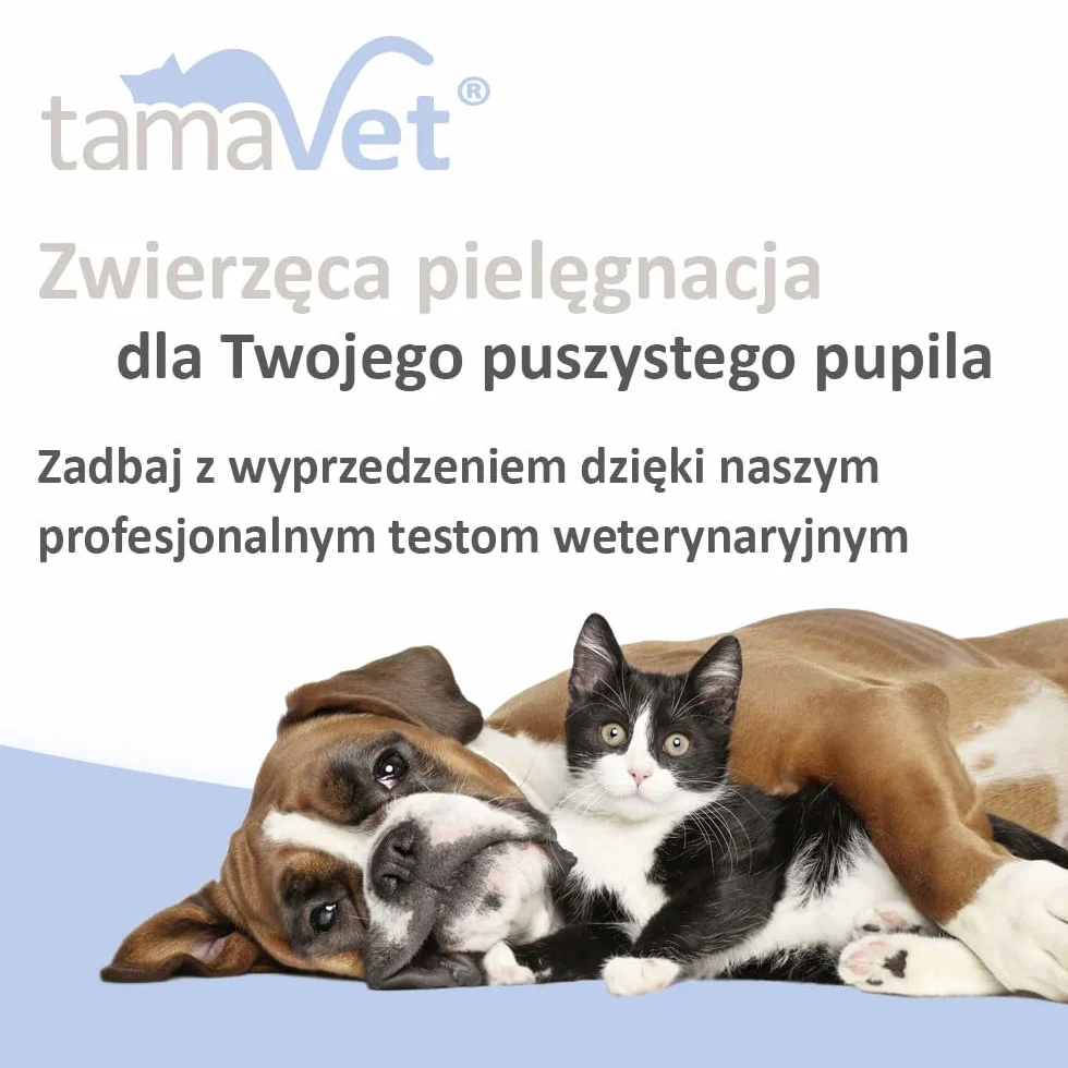 tamaVet Szybki test na lamblie dla psa i kota – Natychmiastowa pewność co do zdrowia zwierzęcia przy biegunce i pasożytach jelitowych – Do wykrywania antygenów lamblii w kale