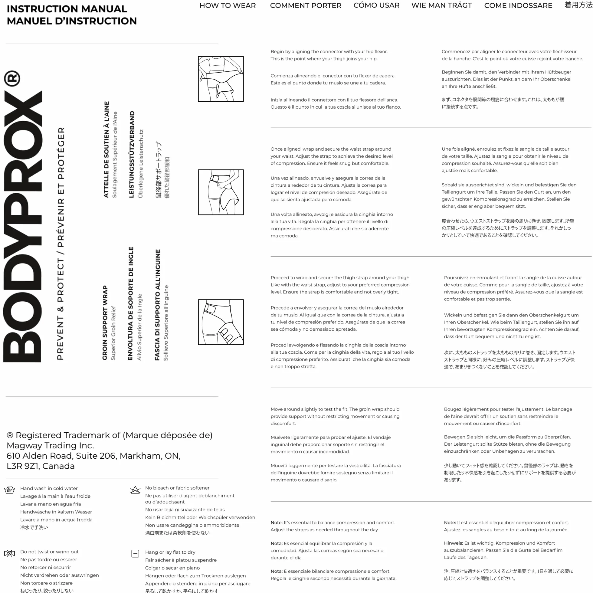 Bodyprox Groin Wrap, regulowane wsparcie dla bólu bioder, uchwytu, ścięgna, uda i nerwu kulszowego