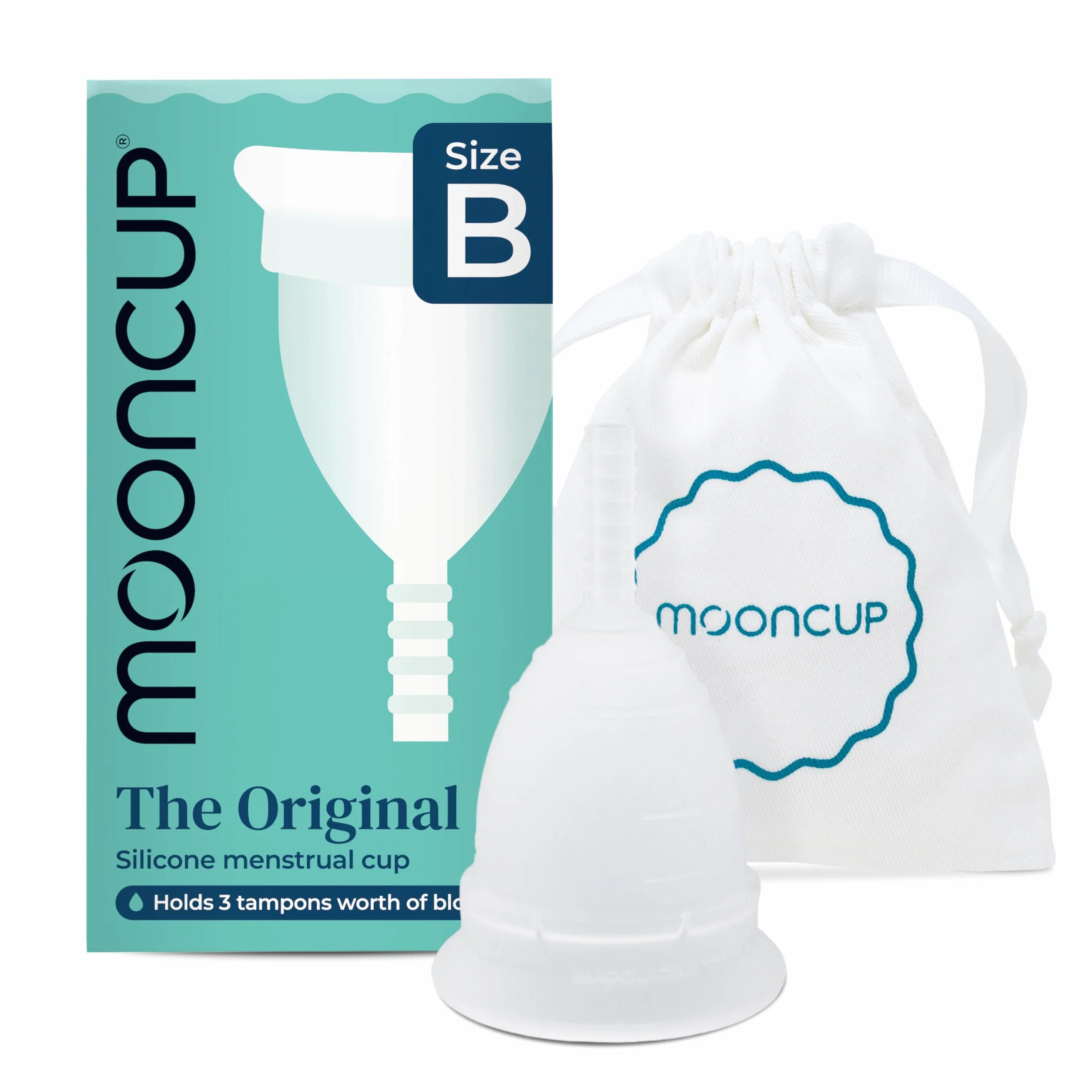 Mooncup silikonowy kubeczek menstruacyjny wielokrotnego użytku rozmiar B 30 lat lub mniej
