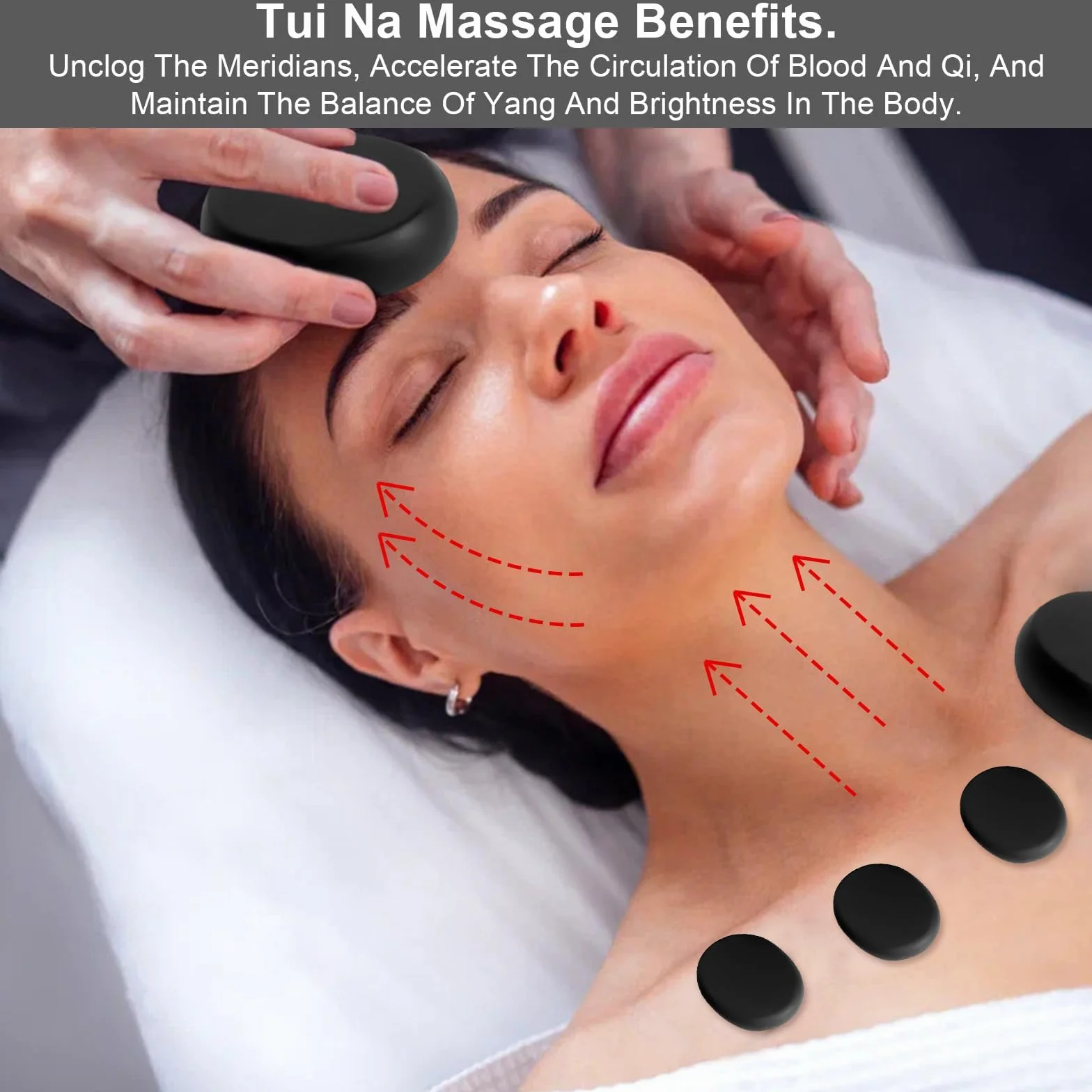 Hot Stone zestaw do masażu, 9 sztuk, kamienie bazaltowe, duże kamienie do masażu, kamienie do masażu, nadają się do spa, dla użytkowników prywatnych, do masażu, relaksu