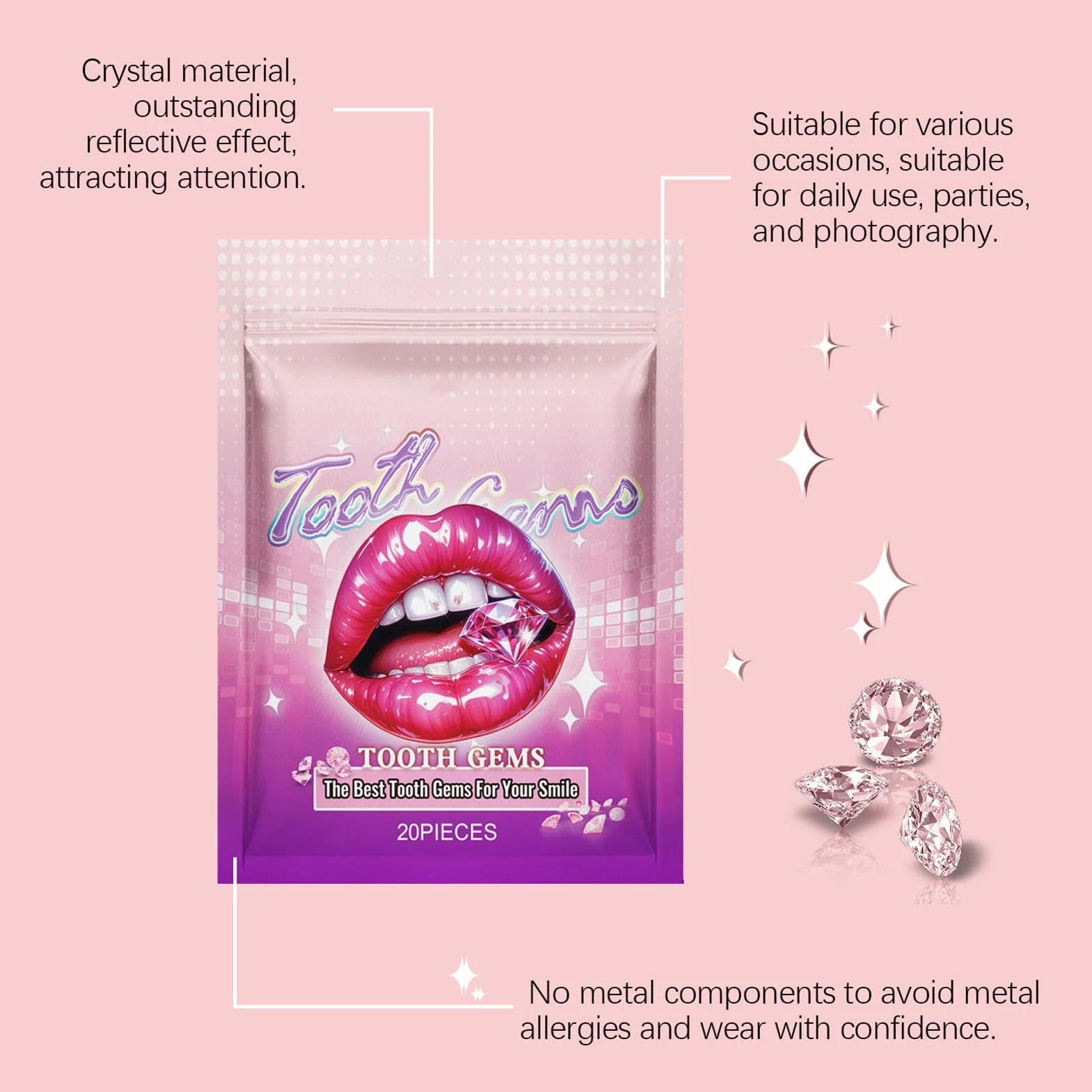 Tooth Gems zestaw biżuterii z klejnotami zębowymi kryształowy ząb kamienie szlachetne do zębów