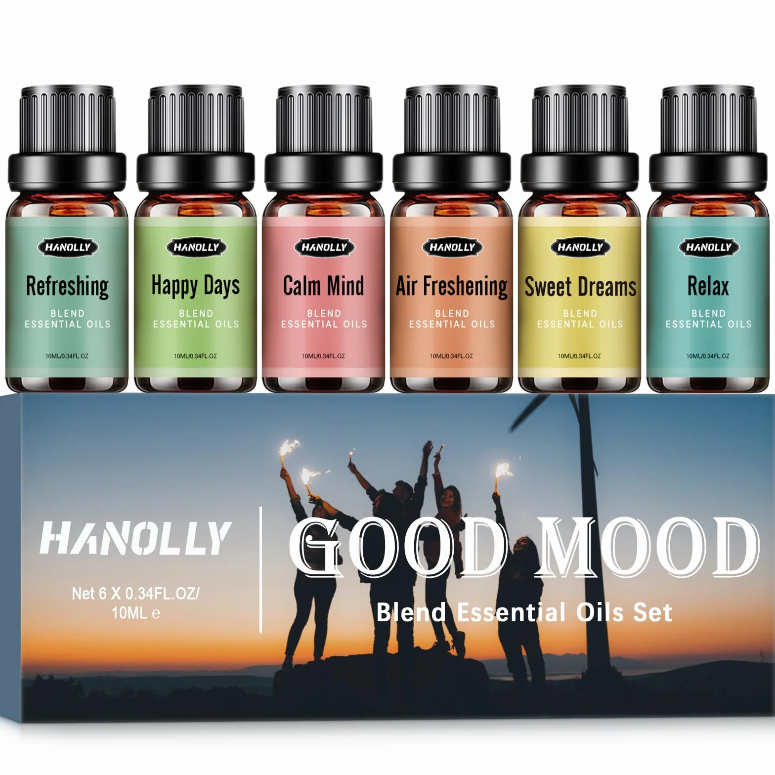 Hanolly Zestaw Olejków Eterycznych 6 x 10 ml Dobry Nastrój