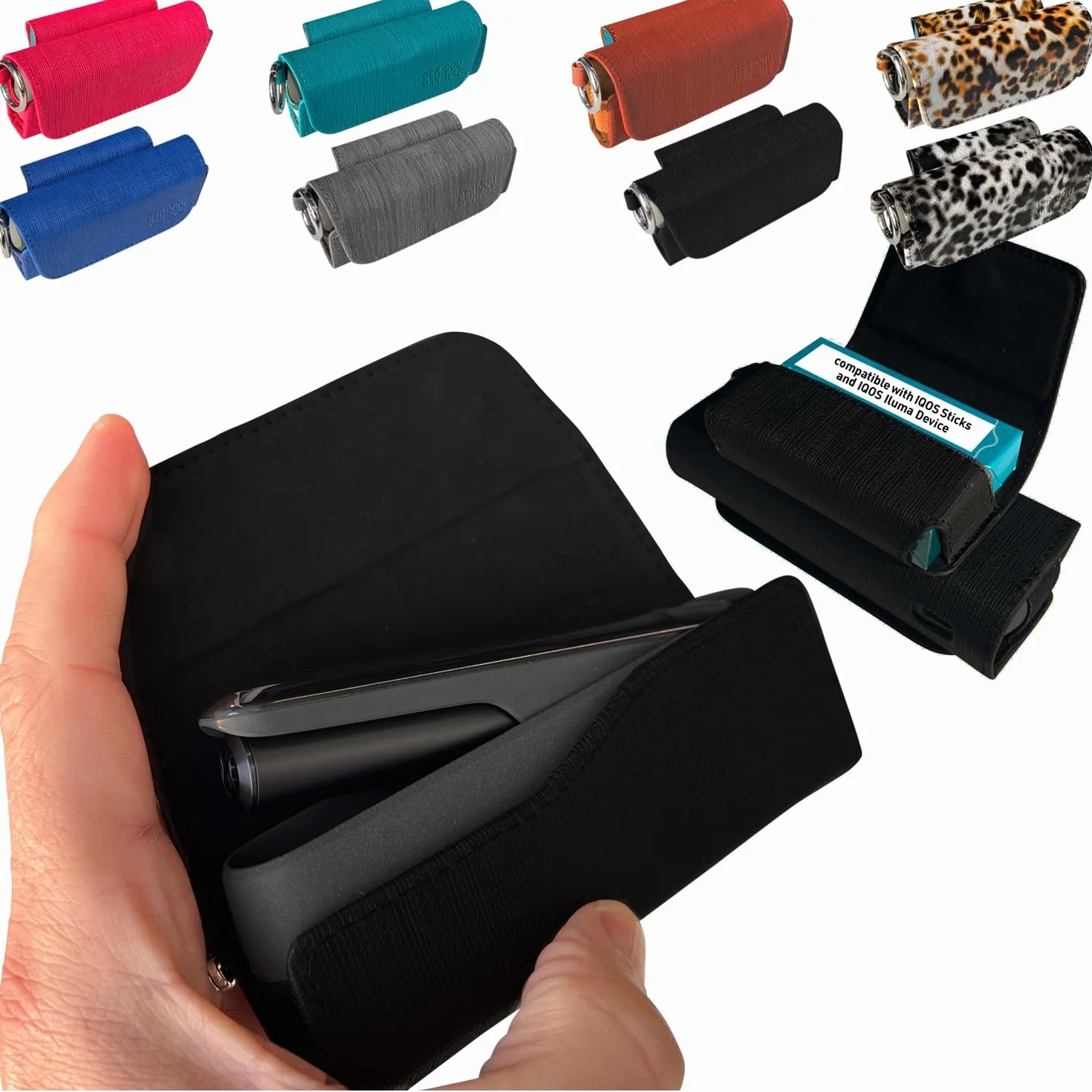 GC Etui kompatybilne z akcesoriami IQOS Iluma lub Originals Duo 3.0 + Terea o. Heets Sticks (czarne)