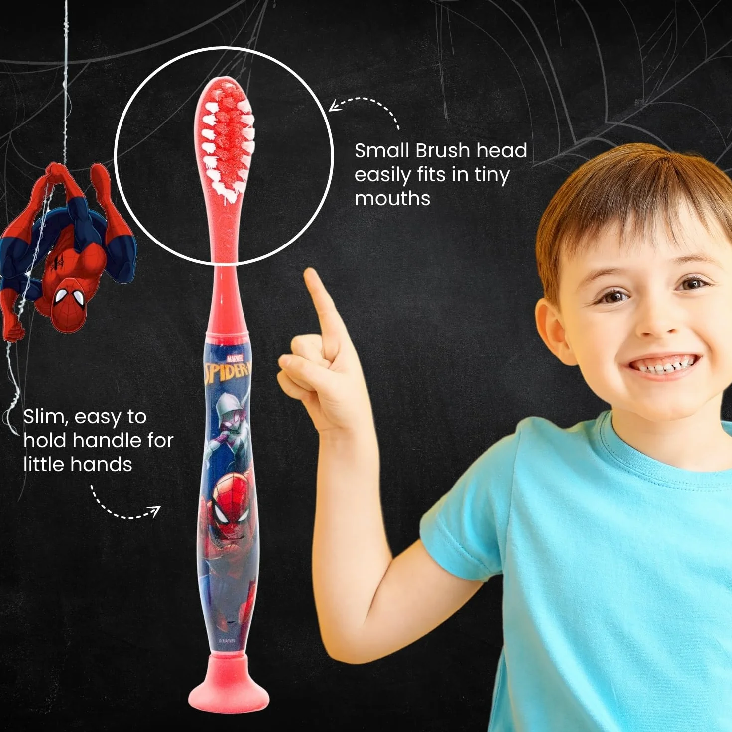 Mr.White Spider-Man zestaw podróżny dla dzieci 3 przybory toaletowe szczoteczka do zębów pasta 25 ml czapka