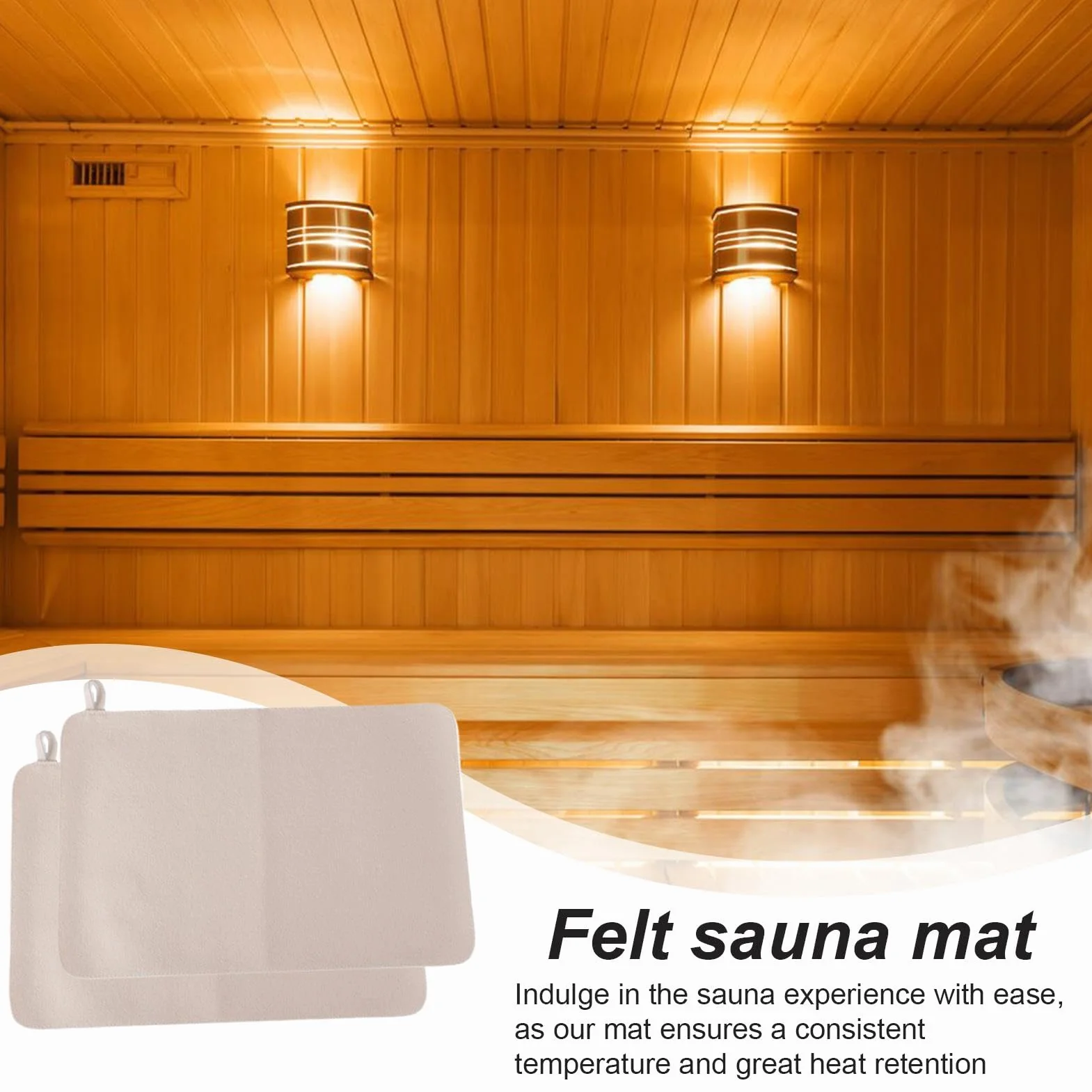 Mata do sauny, mi?kka filcowa poduszka do sauny, mata ochronna na ?awk? do sauny, ch? ?ca wod?, mata termoizolacyjna do sauny, akcesoria do ?a?ni parowej, ochraniacz na ?awk? do sauny