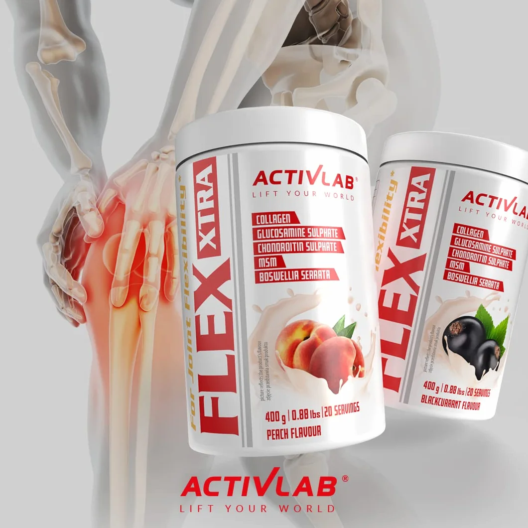 Activlab FLEX Xtra 400g Kolagen Typ I Glukozamina MSM Witamina C B6 D Hyaluronian Dla Stawów