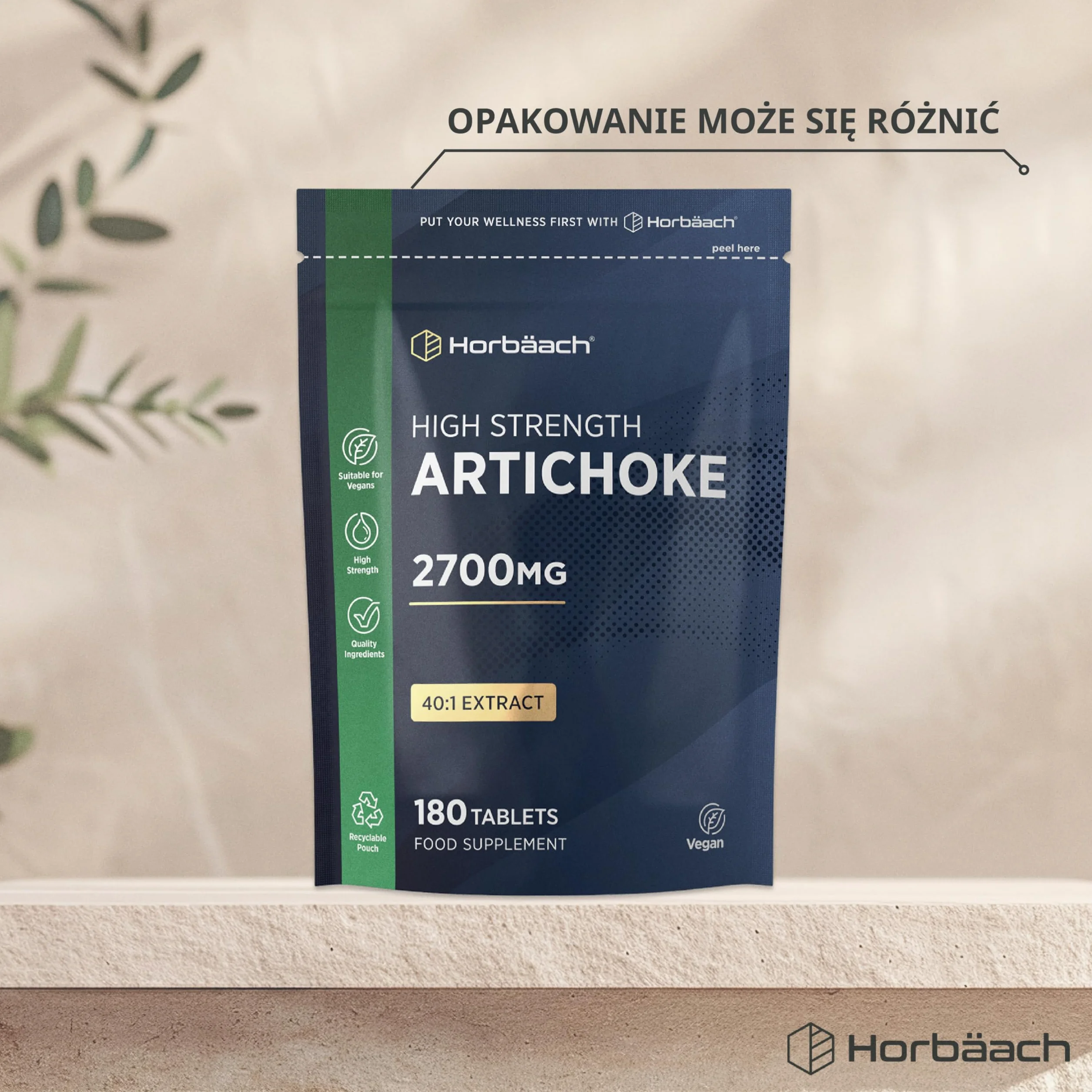 Horbaach Karczoch Tabletki 2700mg 180 Tabletek Wegańskich