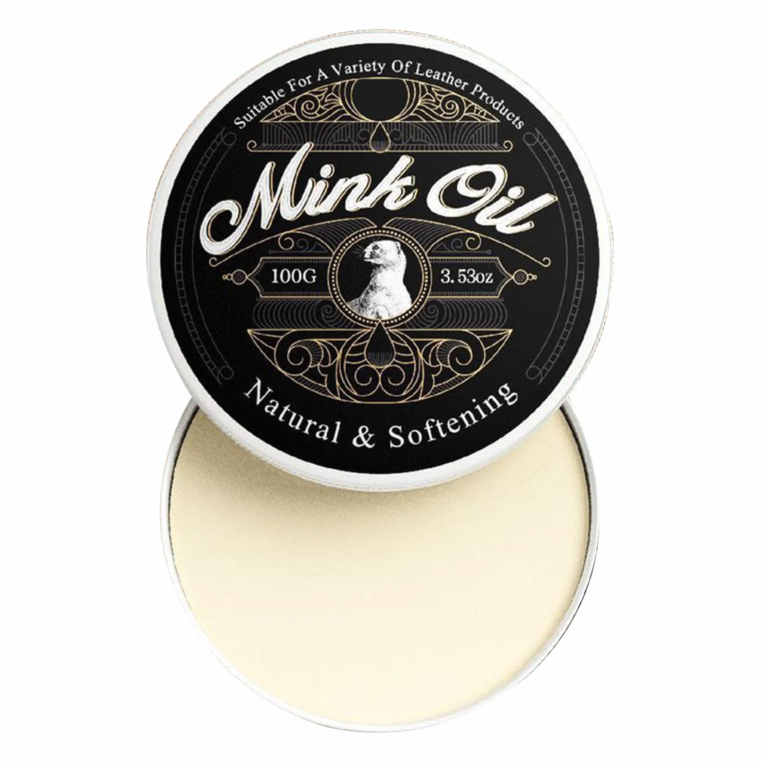Mink Oil for Leather Care - All-Natural Moisturizing Paste 100g for Boots, Shoes, Bags