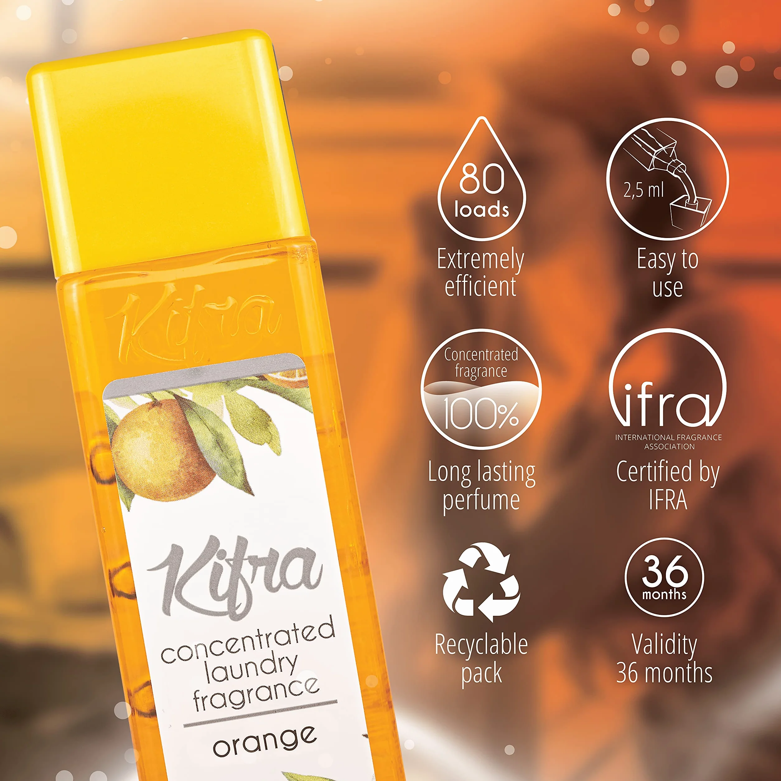 KIFRA Orange Skoncentrowany zapach do prania 200ml na 80 cykli prania