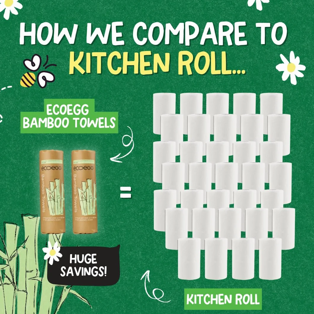 Ecoegg Bambusowe ręczniki kuchenne wielokrotnego użytku 20 sztuk super chłonne