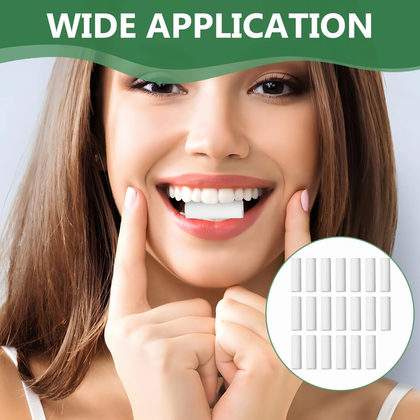 Aligners Chewies, 20 sztuk, wielokrotnego użytku, do foteli, nadaje się do prania, do Aligner Chompers, szelki do gryzienia dla Aligner Chompers, pomoc do żucia (białe)