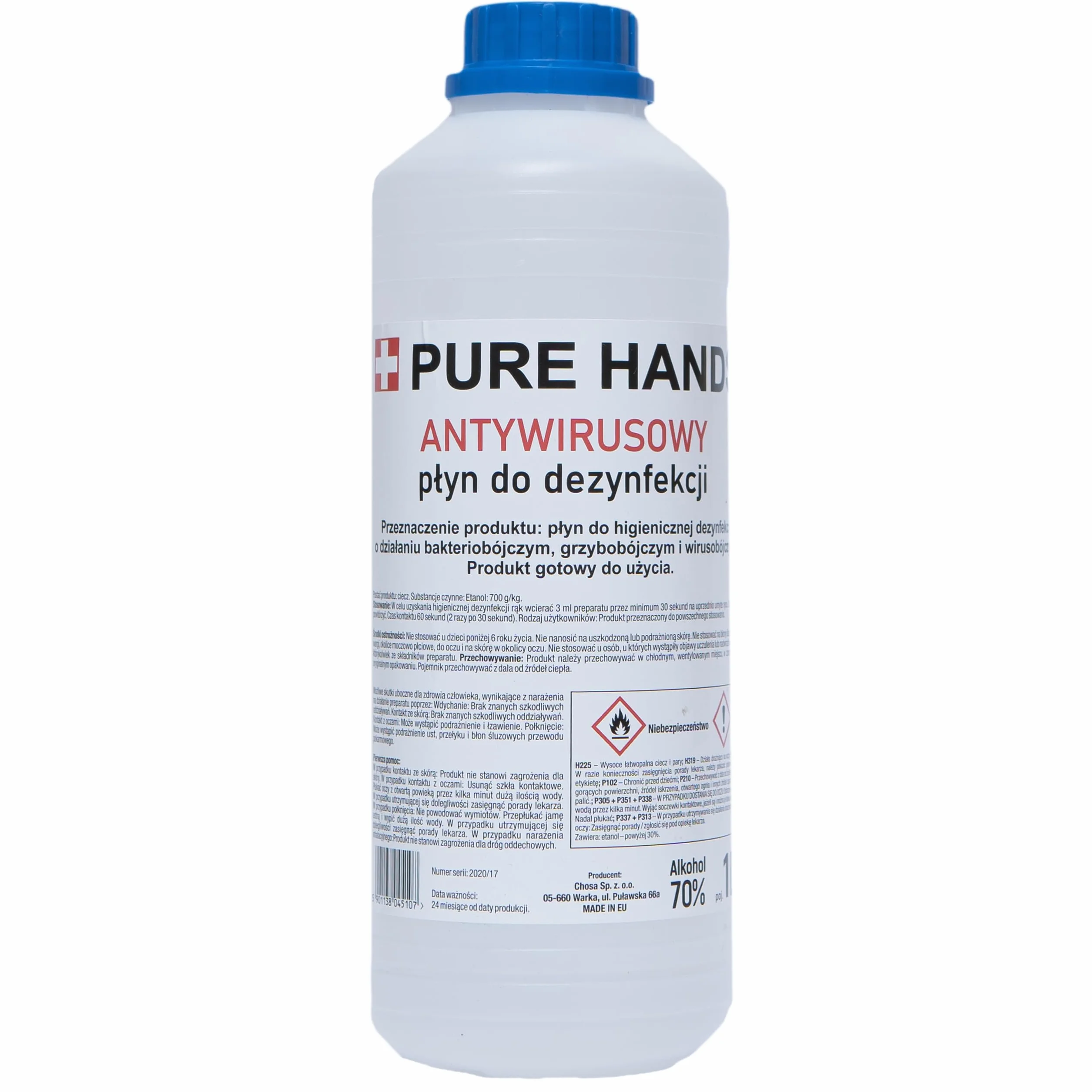PURE CHEMICAL Płyn Do Dezynfekcji Powierzchni Pure Hands 70% (1litr)