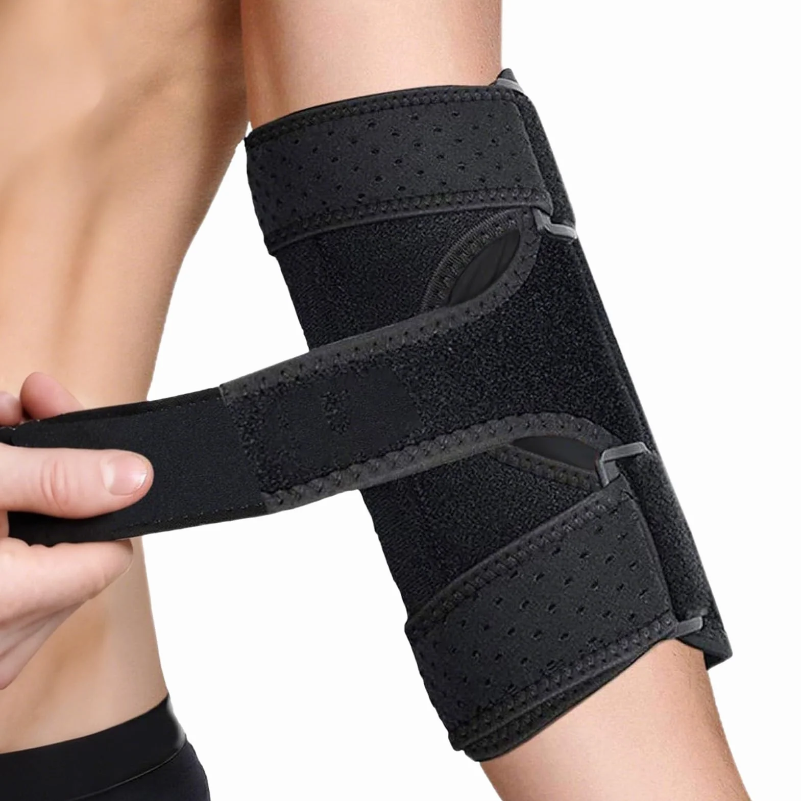 Stabilizator Łokcia Regulowane Oparcie Ramięcia z Wyjmowanymi Szynami Metalowymi Uniwersalny do Sportu