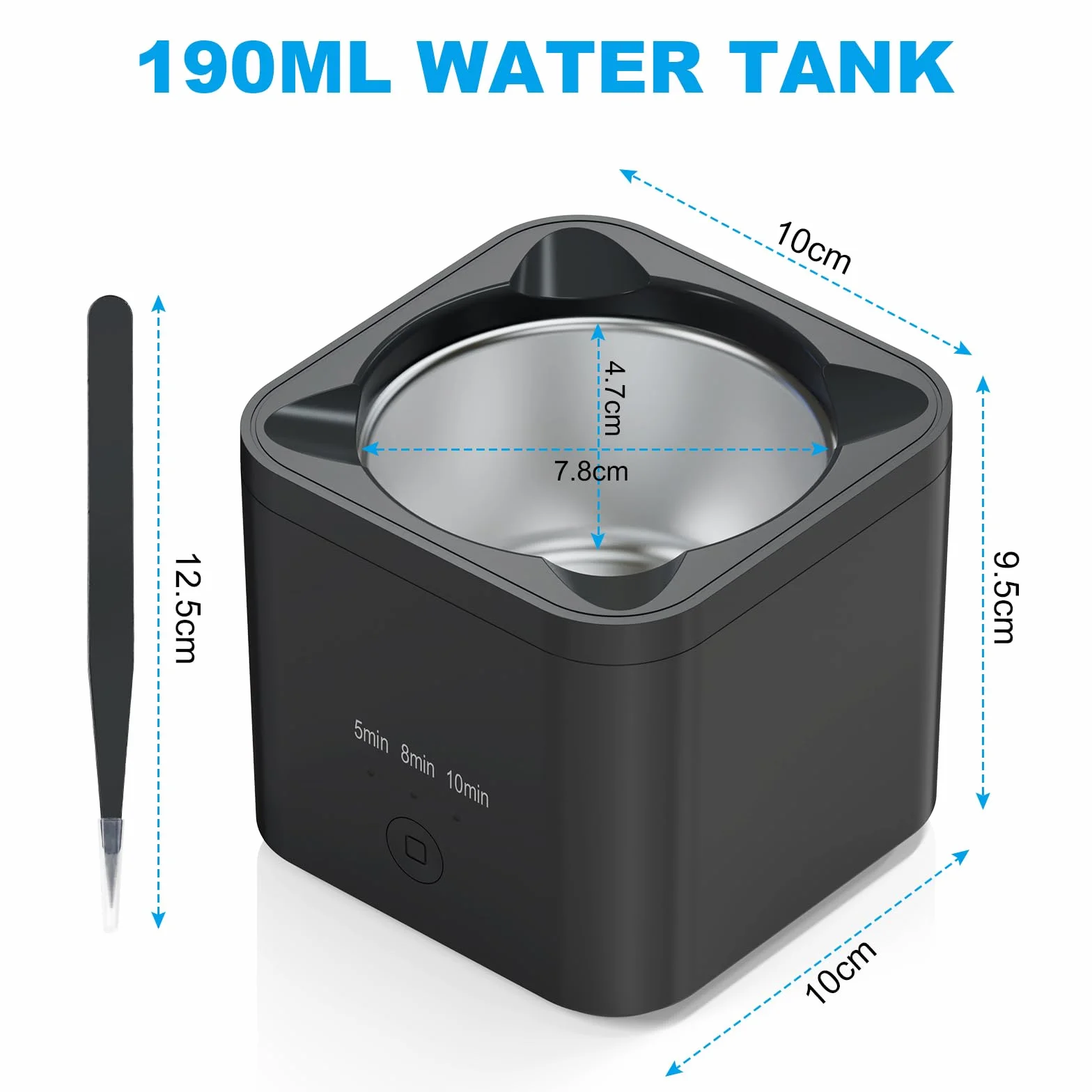 ACWOO Ultradźwiękowy środek czyszczący 190 ml, 45000 Hz, ultradźwiękowy środek czyszczący do protez dentystycznych, ultradźwiękowy środek czyszczący do ochraniaczy zębów, tacek wybielających,