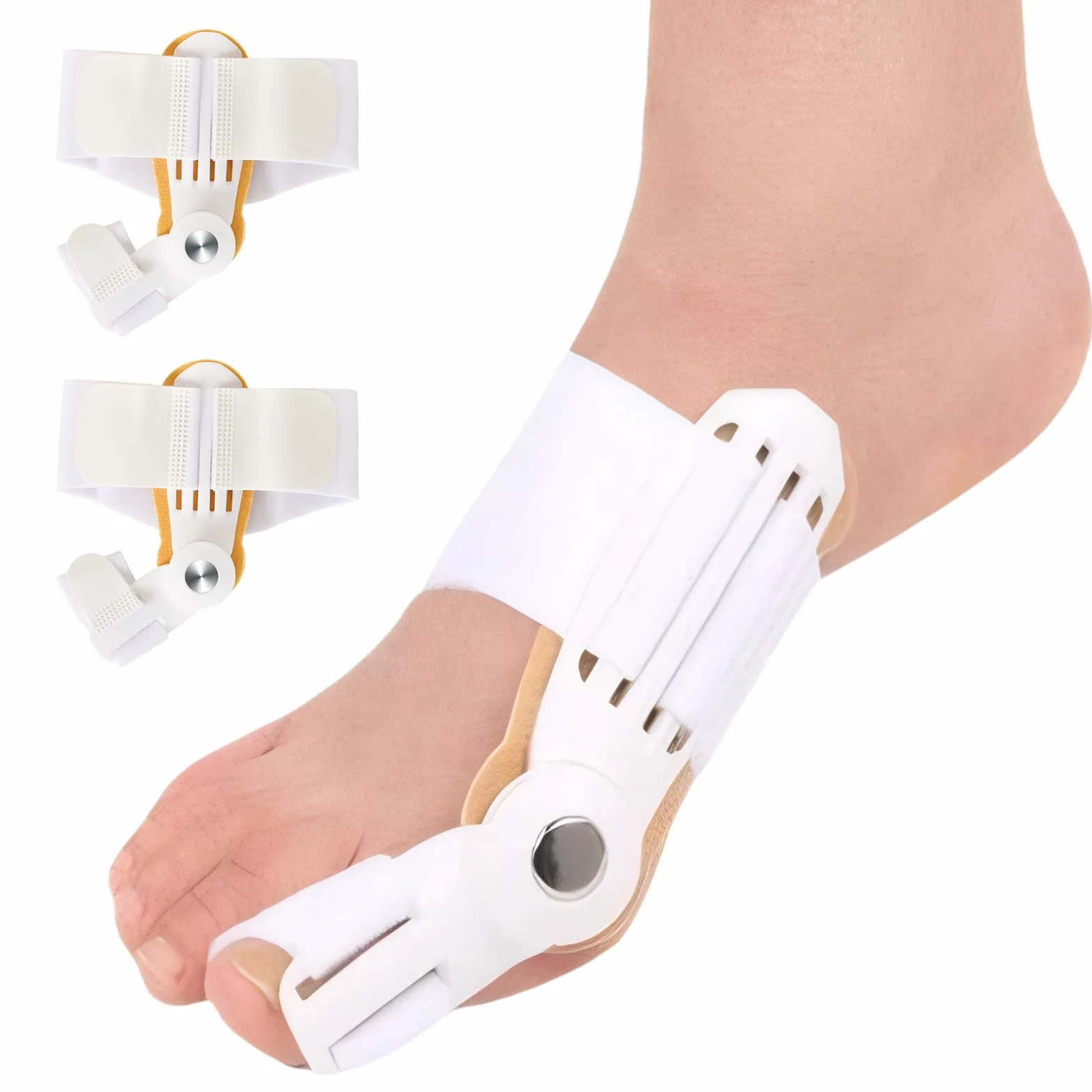 Naapesi 2 sztuki korekta hallux valgus, szyna hallux valgus dla kobiet i mężczyzn, regulowany rozszerzacz palców hallux valgus do łagodzenia bólu, do noszenia w dzień i w nocy (uniwersalny rozmiar)