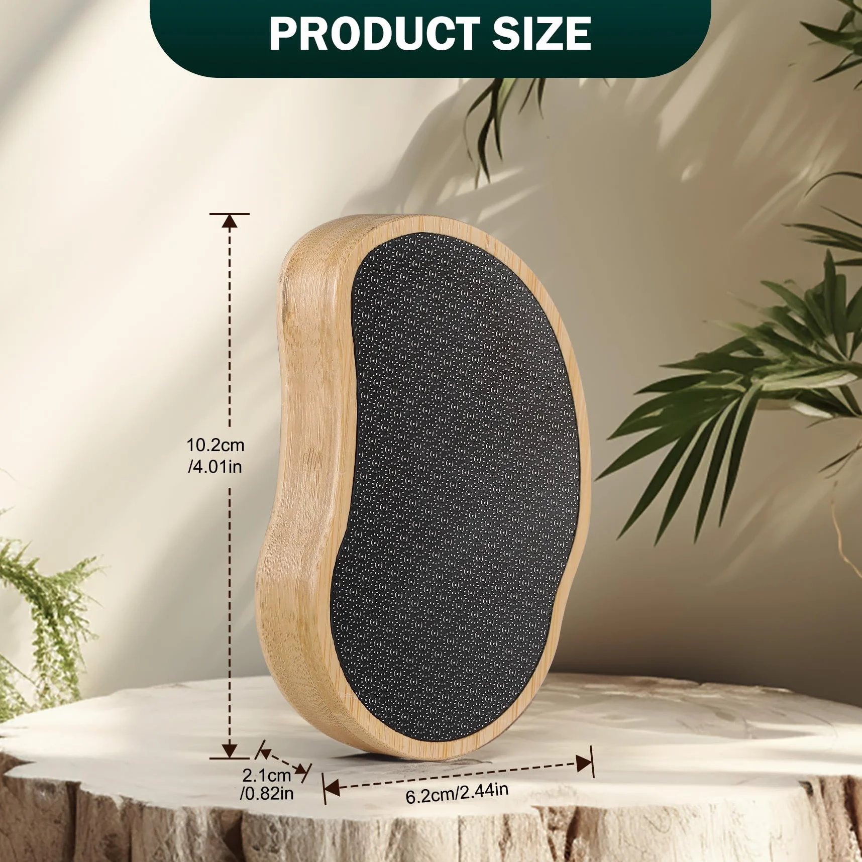 FVION Nano szklany pilnik do stóp z bambusowym uchwytem, martwy naskórek, pumeks, najlepszy delikatny pilnik do pedicure, narzędzie do usuwania zrogowaceń (żółty)