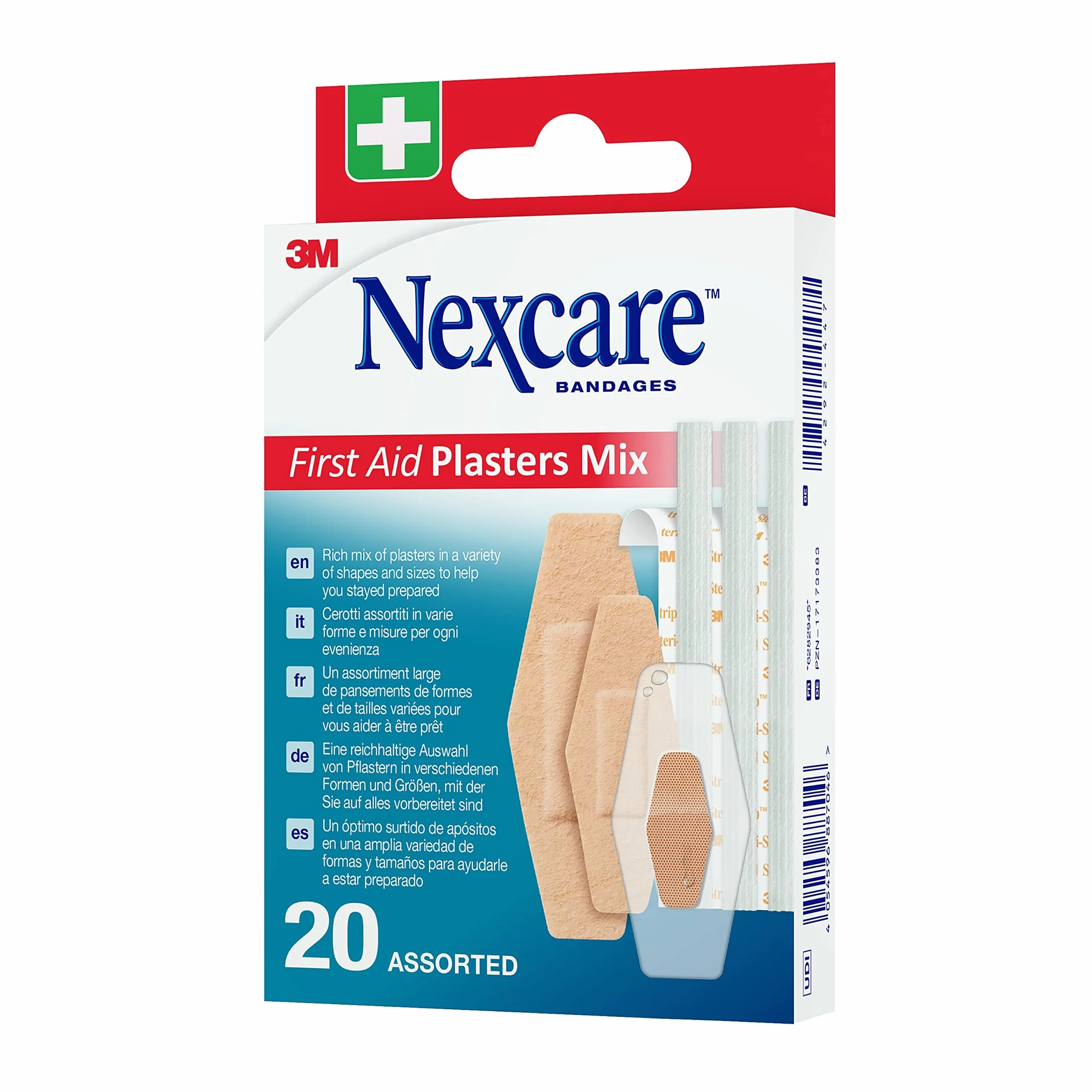 Nexcare Mieszanka plastrów pierwszej pomocy, różne, 20 sztuk w opakowaniu
