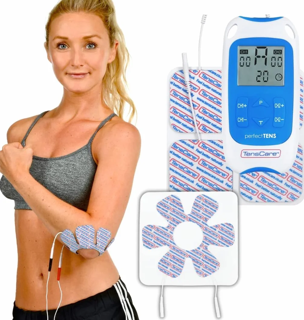 TensCare Perfect TENS urządzenie TENS łagodzące ból pleców bioder nóg ramion artretyzmu rwy kulszowej + elektrody E-SF150