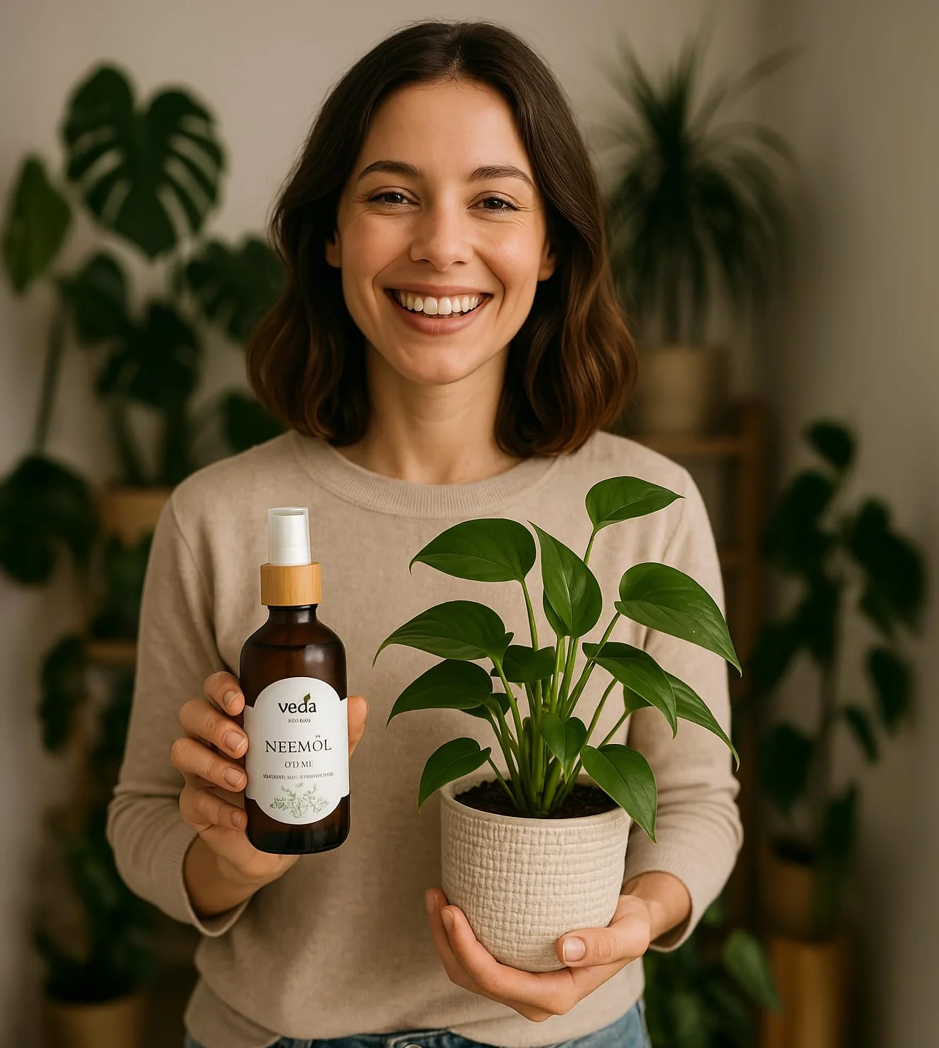 Olejek z miodli indyjskiej (100 ml) tłoczony na zimno z Indii Ayurveda | z pompą natryskową | nie zawiera barwników i konserwantów | naturalna pielęgnacja przeciw komarom płaczkowatym |
