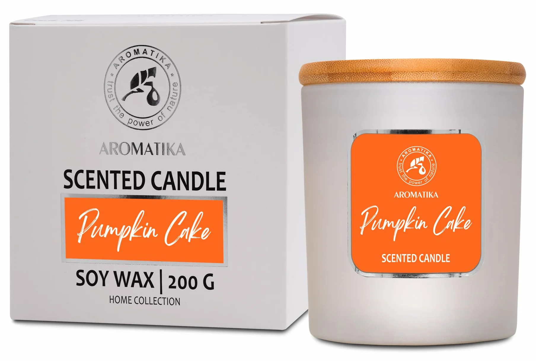 Scented Candle Pumpkin Cake 200g - Soy Wax Candle - Home Scented Candle - Aromatherapy Candle - Relax Scent - Air Freshener - Glass Candle Gift - Idea For Mother's Day - Birthday - Christmas