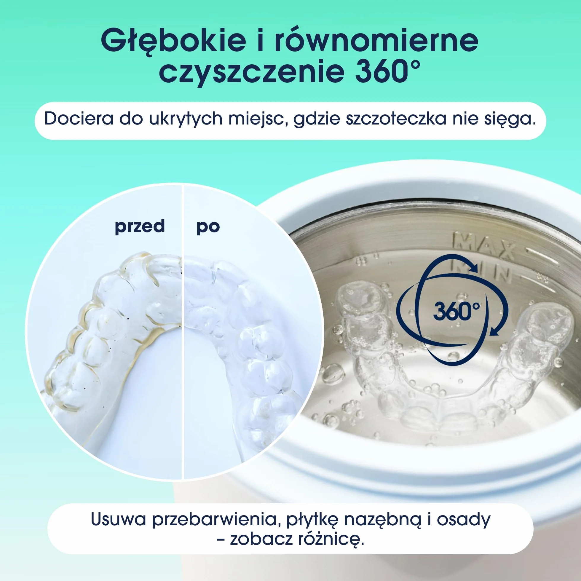 ZENT SoniQWave Myjka ultradźwiękowa Stal nierdzewna 5-minutowy cykl Technologia czyszczenia 360°