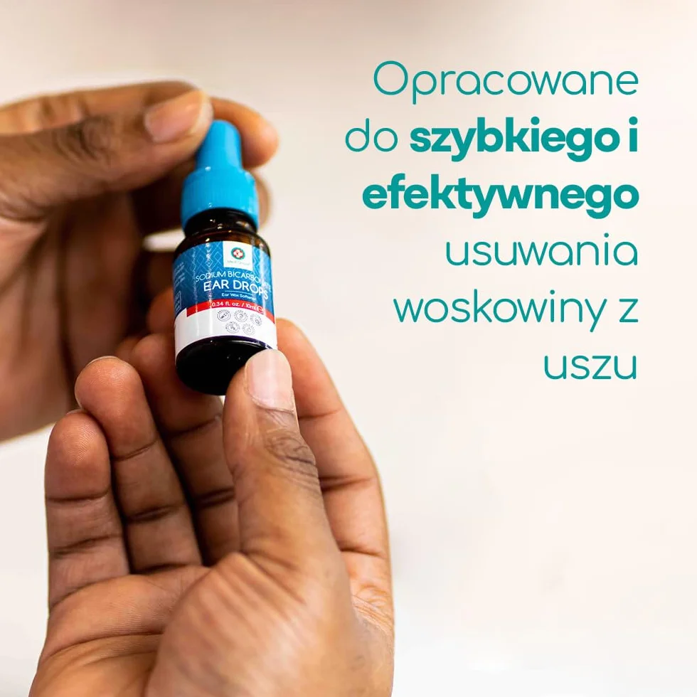 Medi Grade Krople do Uszu z Wodorowęglanem Sodu – Krople do Rozpuszczania Woskowiny z Kroplomierzem do Łatwej Aplikacji – Preparat do Czyszczenia Uszu do Zmiękczania i Usuwania Woskowiny w Domu