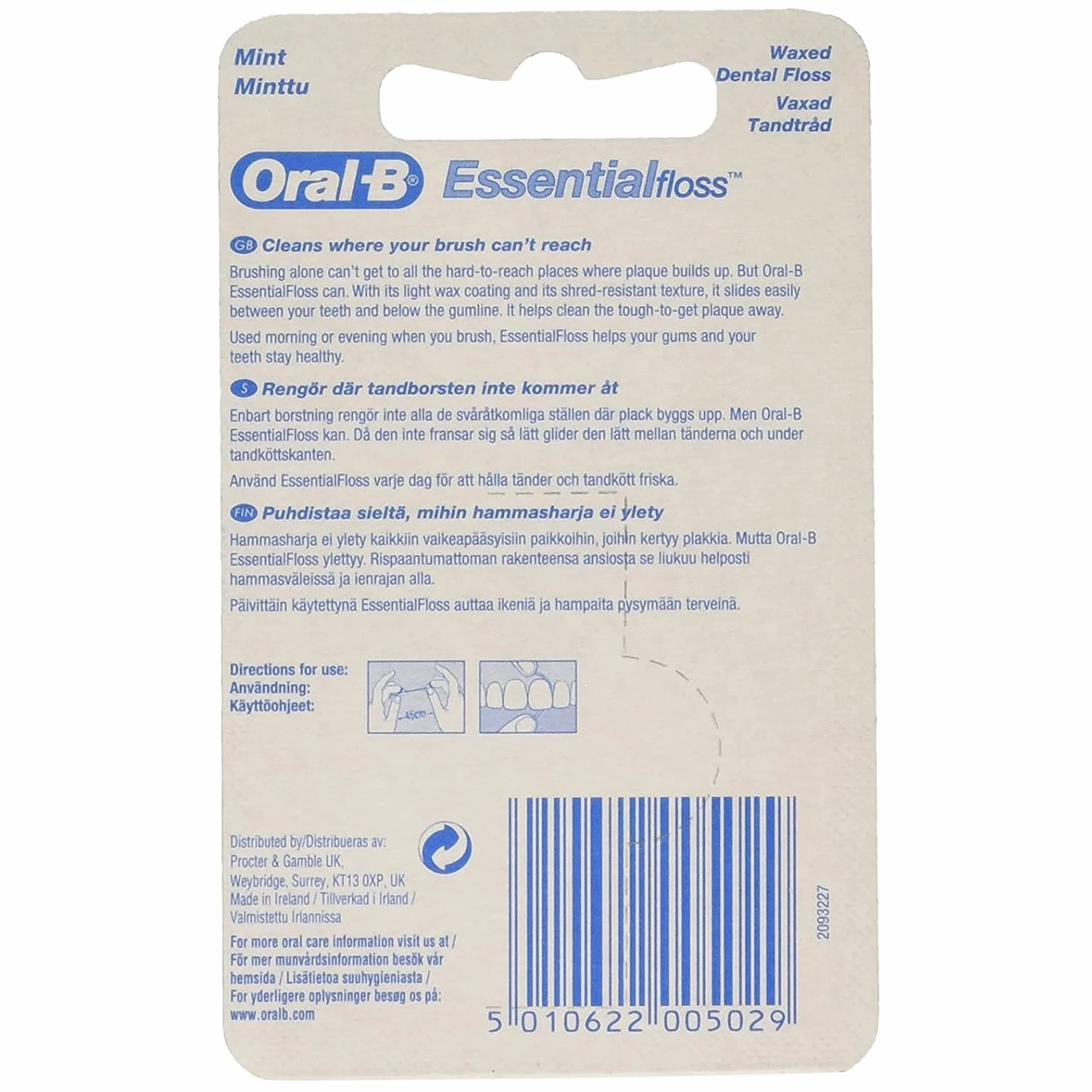 Oral B Essential woskowana nić dentystyczna miętowa 50 m 12 opakowań