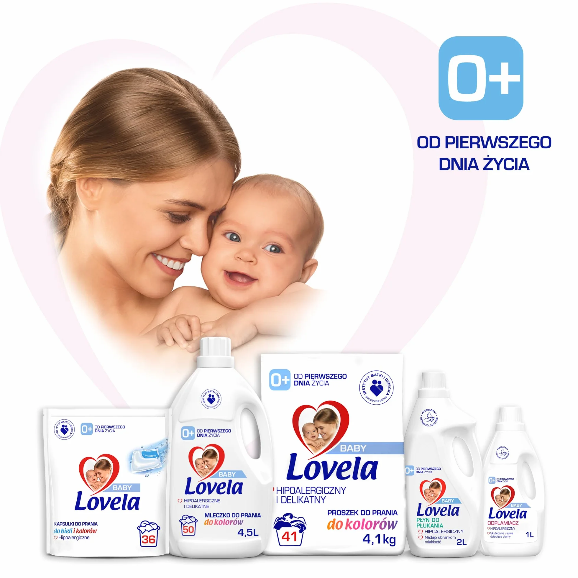 Lovela Baby Uniwersalne kapsułki do prania od 1. dnia życia – do kolorów i bieli, hipoalergiczne, bezpieczne dla niemowląt, dzieci i osób o wrażliwej skórze, skuteczne usuwanie plam, 60 sztuk