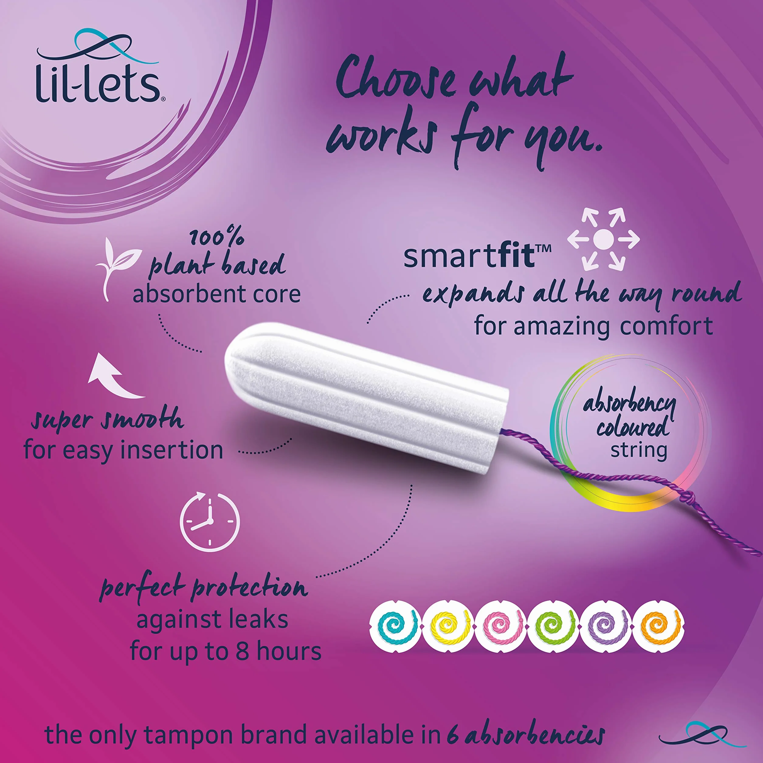 Lil-Lets Super Plus Extra Smartfit Tampon z nieaplikatorem, 14 sztuk