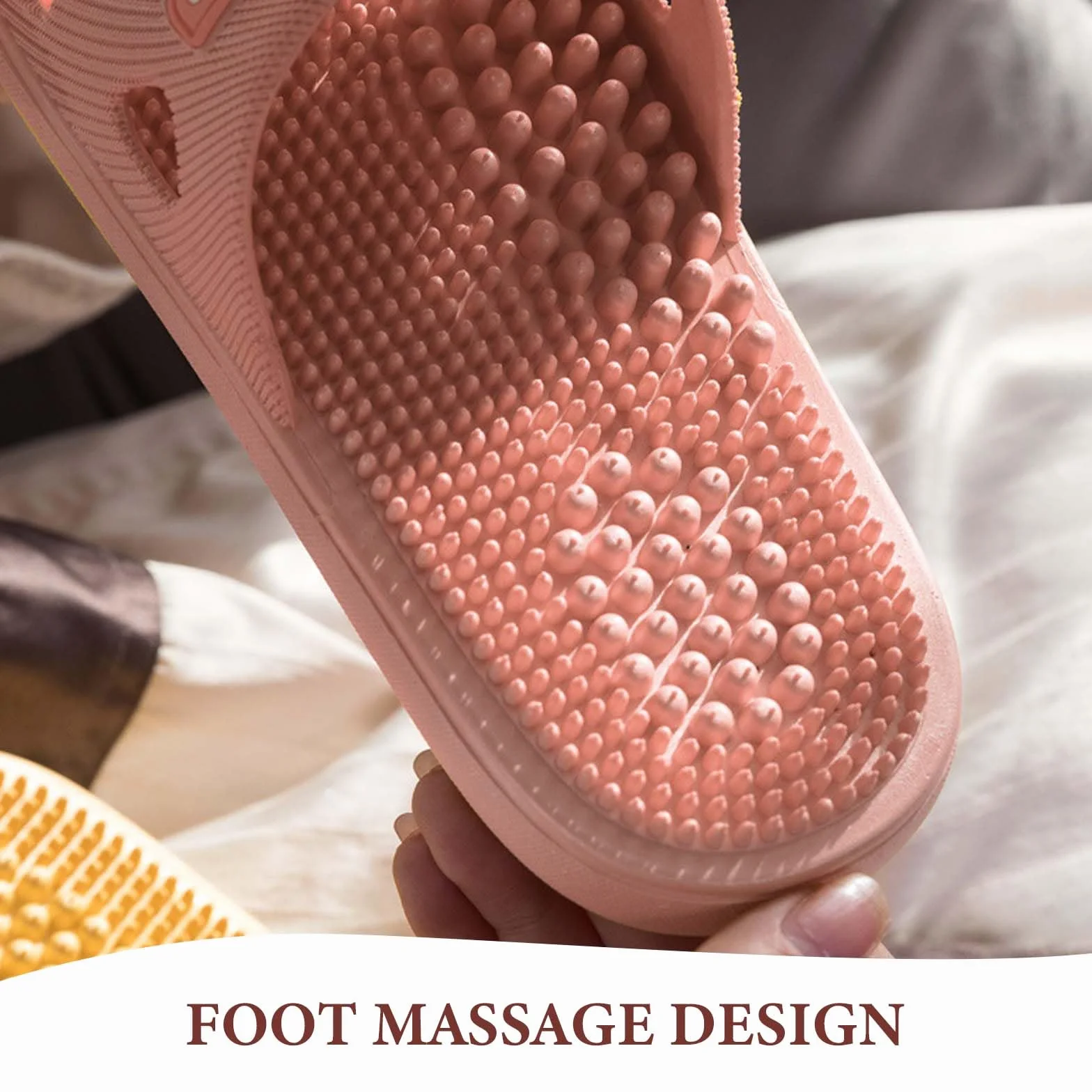 Zimoer Kapcie masujące Buty do masażu stóp z akupresurą Antypoślizgowe Stymulacja refleksyjnych obszarów, szary, 42 EU