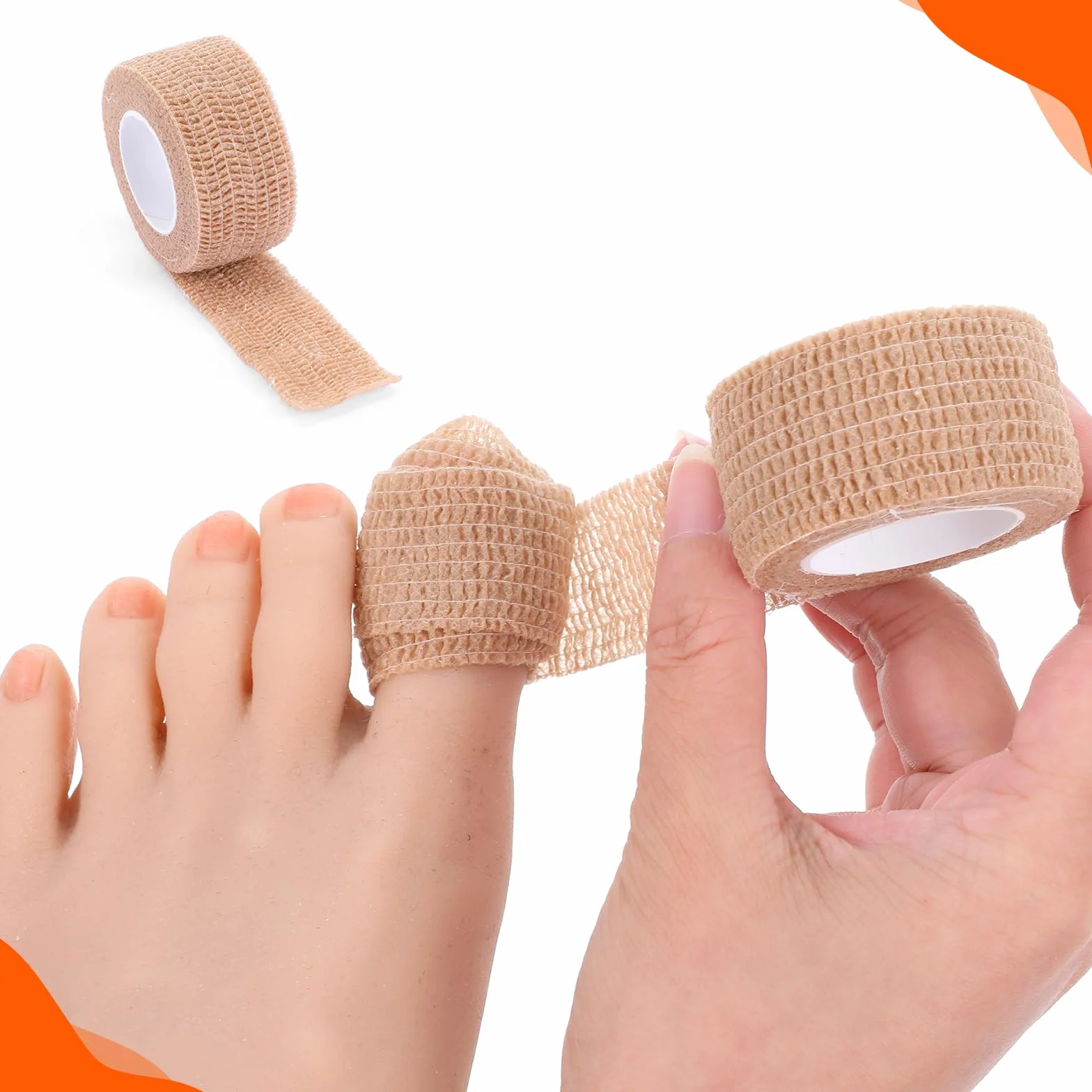 8 rolek bandaży na duże palce, 2,5 cm, samoprzylepne osłony na palce, ochraniacze taśmy, złamane małe ochraniacze na paznokcie u stóp, poduszki dla kobiet i mężczyzn, łagodzenie bólu, kciuk