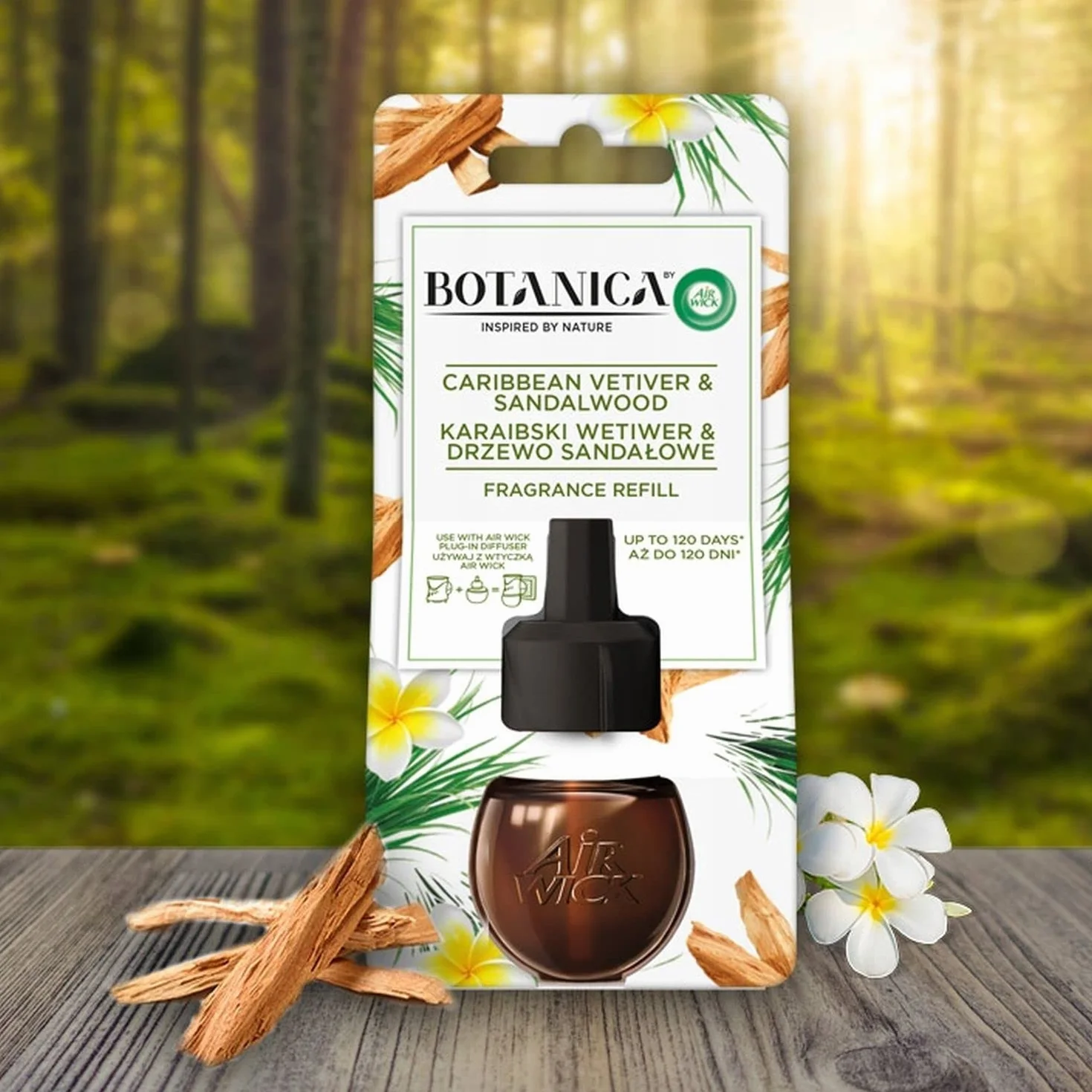 Botanica by Air Wick Karaibski Wetiwer & Drzewo Sandałowe/Caribbean Vetiver & Sandalwood 19ml Wkład