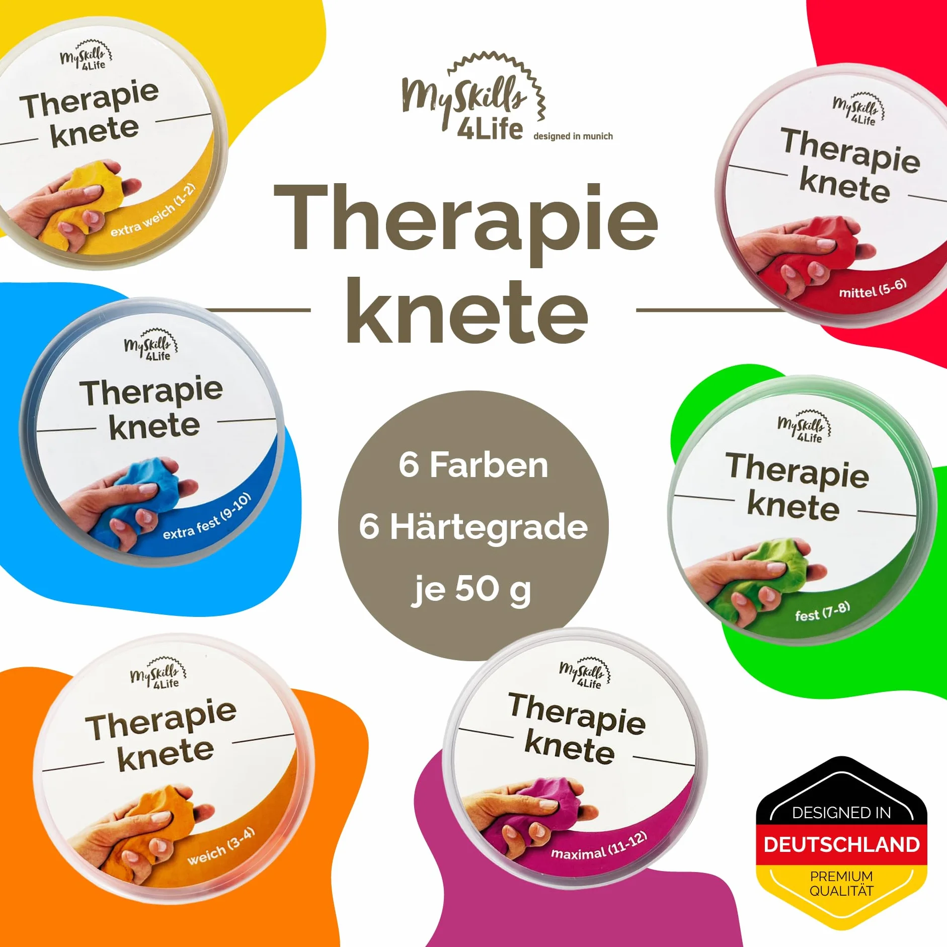 Glinka terapeutyczna premium twarda zielona | DBT Skills antystresowa | 50 g do wspierania uważności i regulacji stresu | Zapobiega napięciu i zwinnościom | bezzapachowa, wegańska jakość premium