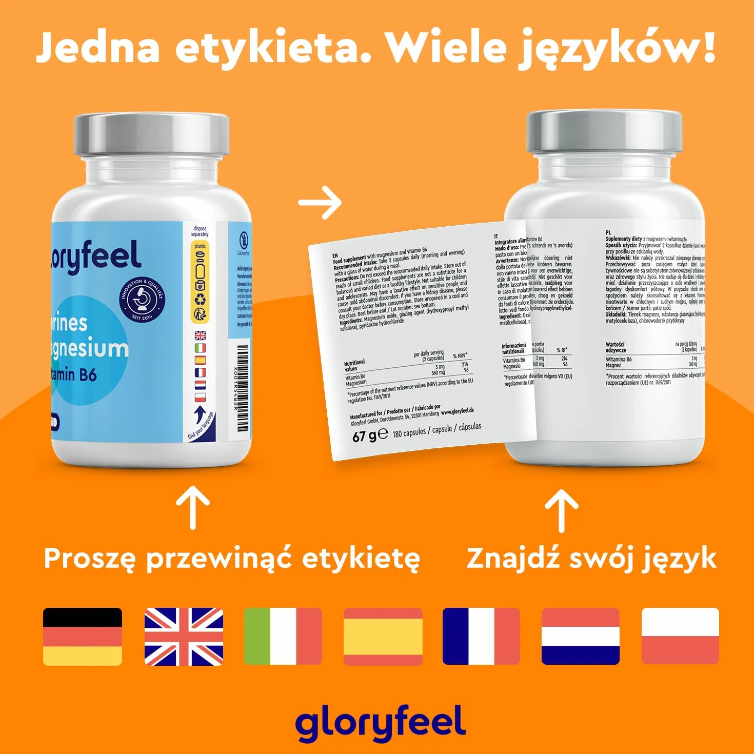 Morski Magnez Czysty Magnez z Soli Morskiej z Witaminą B6 Wegański