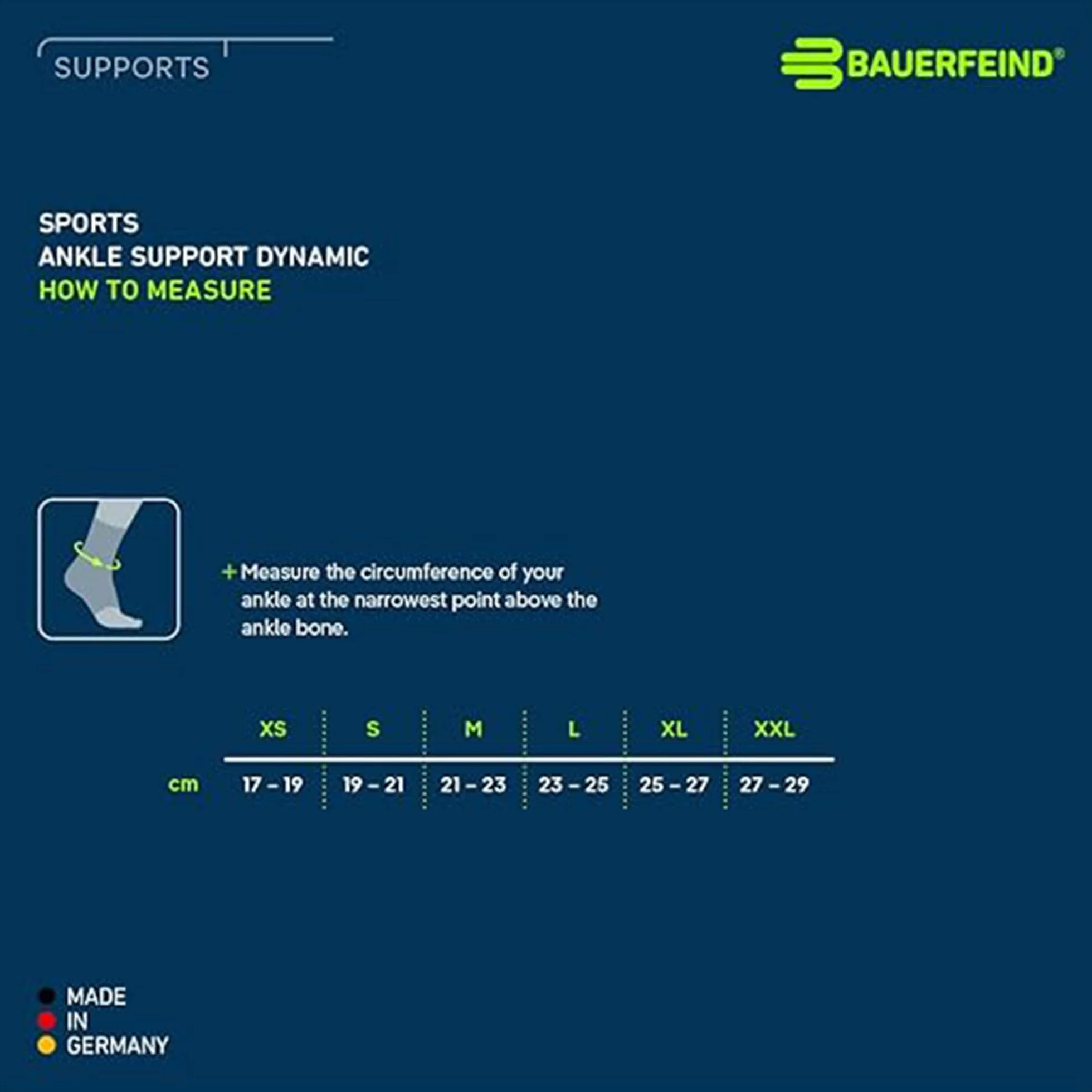 BAUERFEIND Bandaż na kostkę "Ankle Support Dynamic", uniseks