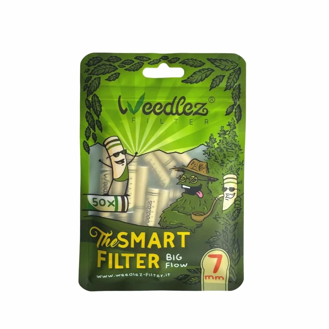 SmartFilter ø 7 mm – Big Flow | 50 sztuk | filtr z węglem aktywnym z celulozą, ceramiką i wegańskim węglem aktywnym z łupiny orzecha kokosowego | mniej szkodliwych i łagodne doznania podczas