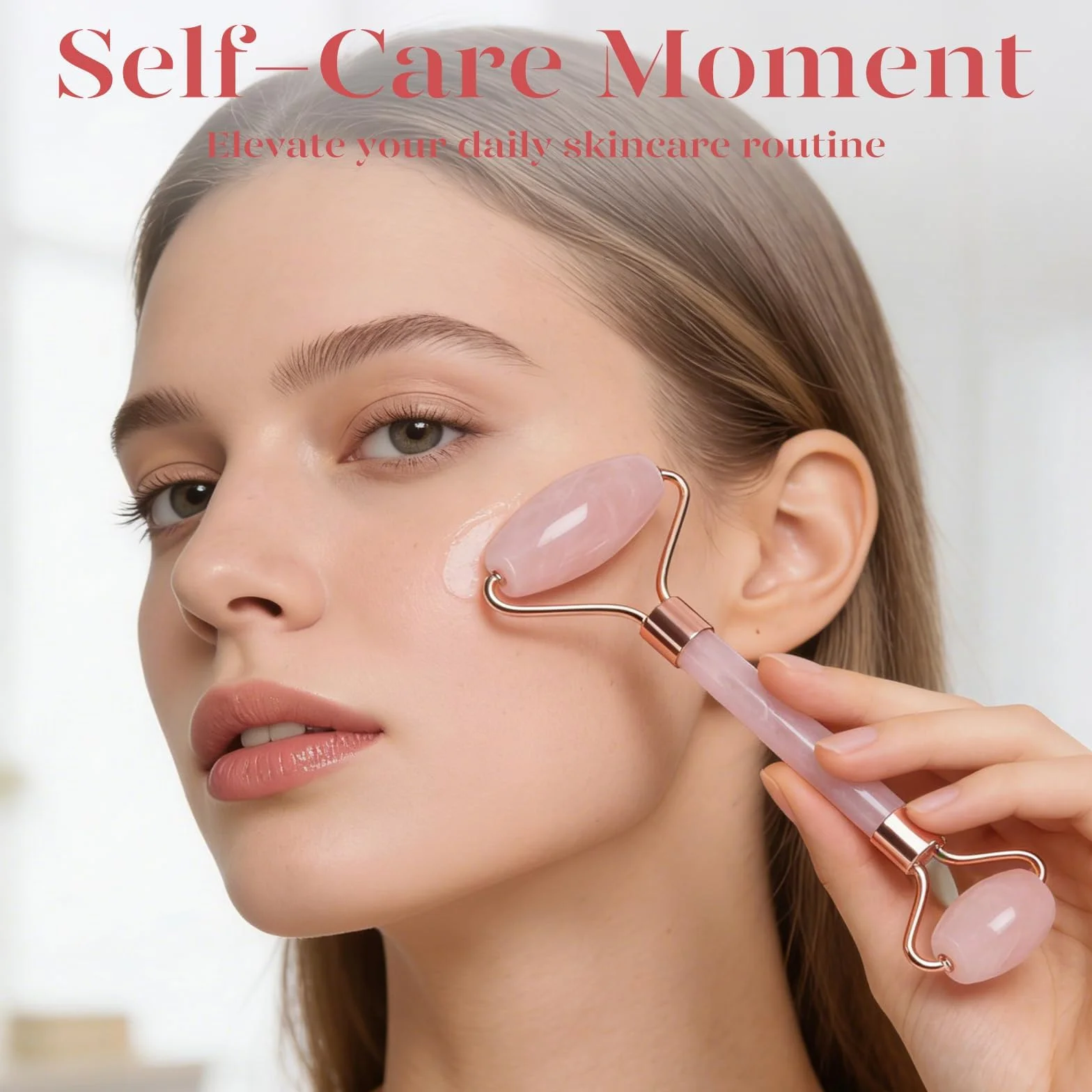 Gua Sha Scraping narzędzie do masażu,jadeitowa płytka do masażu, naturalny jadeit, Narzędzia do pielęgnacji skóry, BAIMEI Rose Quartz Massager do twarzy, oczu, szyi