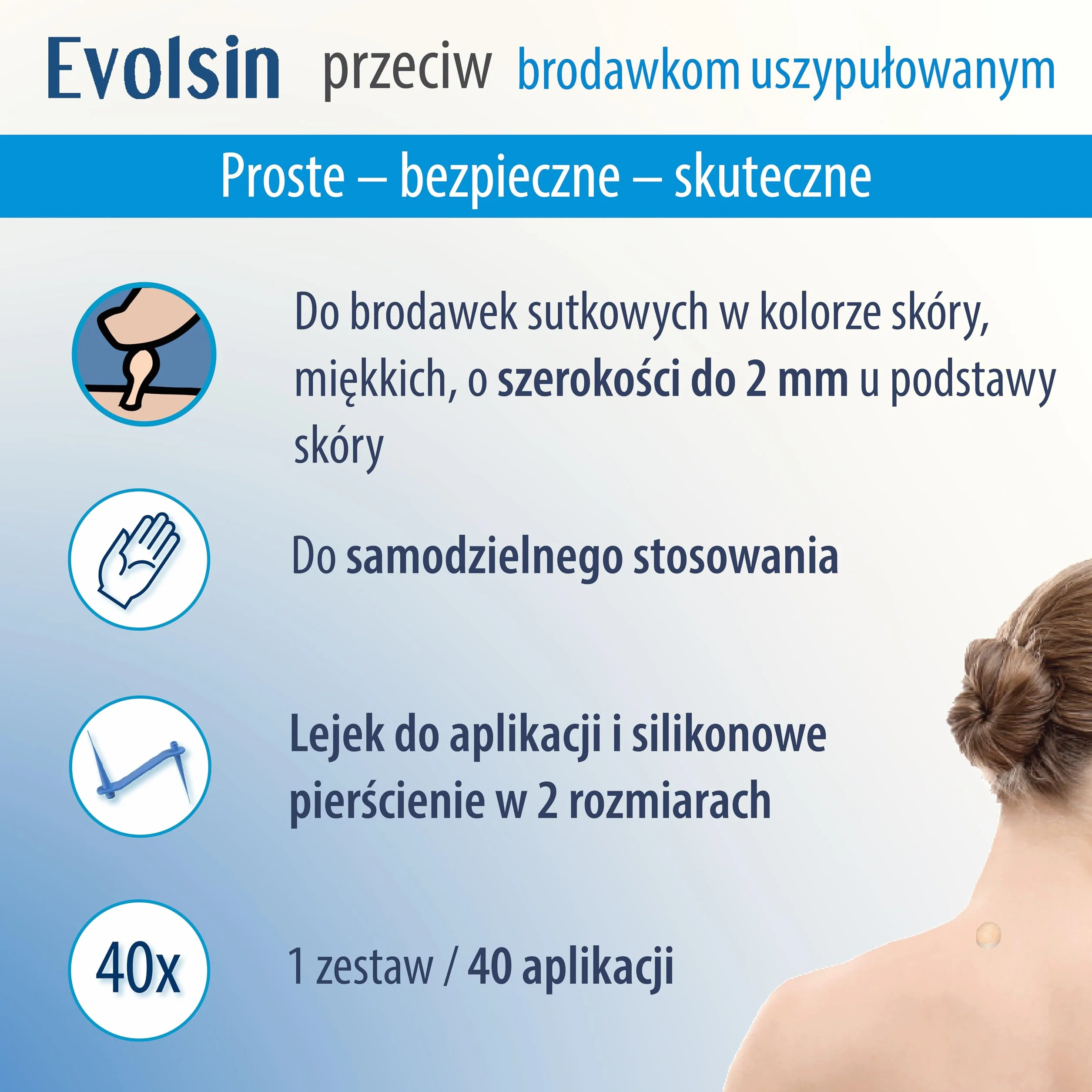 Evolsin® Anti Brodawki szypułkowe – Skuteczny przeciwko brodawkom szypułkowym w domu – Skuteczny, Bezpieczny i Prosty bez chemii – Idealny na szyję, pachy i ciało
